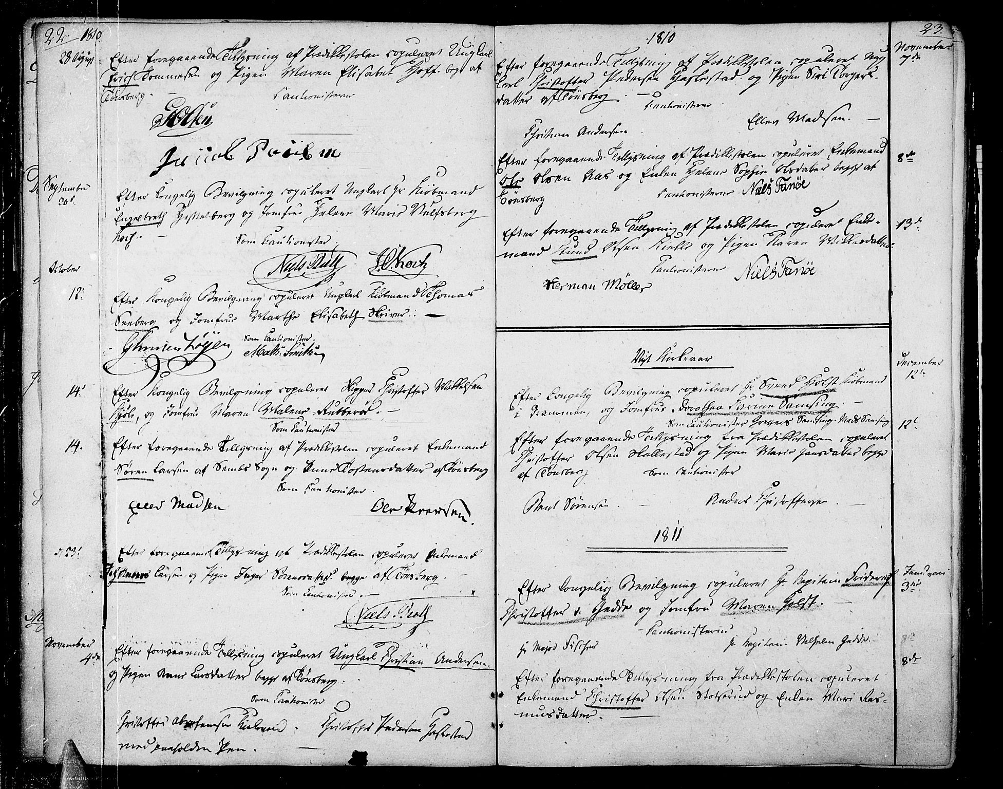 Tønsberg kirkebøker, AV/SAKO-A-330/F/Fa/L0003: Parish register (official) no. I 3, 1797-1814, p. 22-23