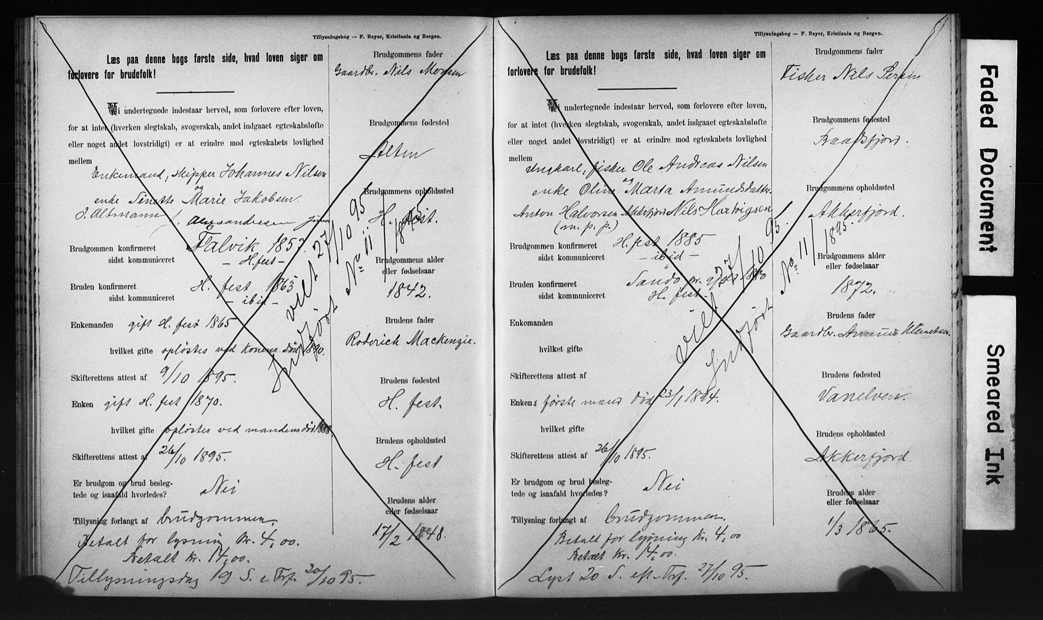 Hammerfest sokneprestkontor, AV/SATØ-S-1347/I/Ib/L0070/0003: Banns register no. 70.3, 1893-1896