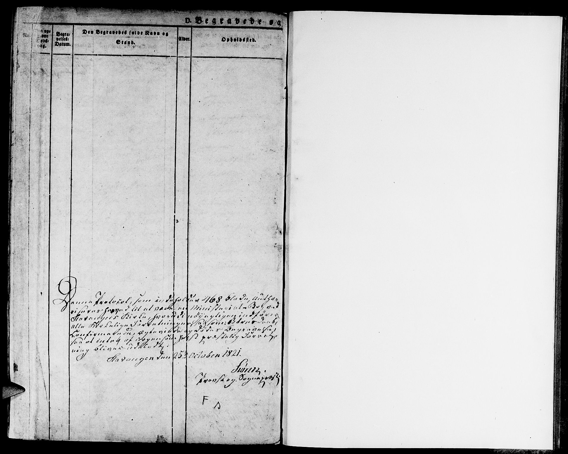 Domkirken sokneprestkontor, SAST/A-101812/001/30/30BA/L0009: Parish register (official) no. A 9, 1821-1832