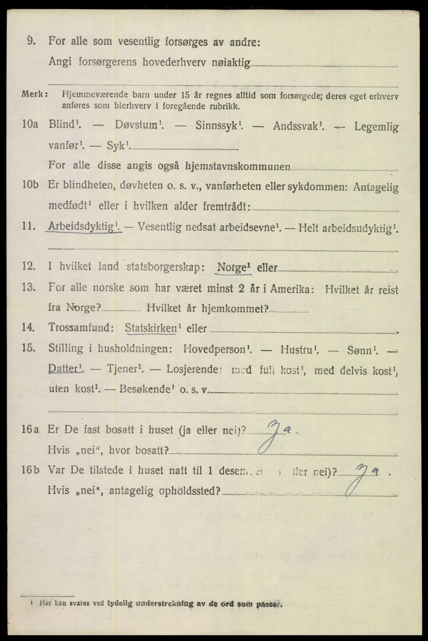 SAK, 1920 census for Vigmostad, 1920, p. 1170