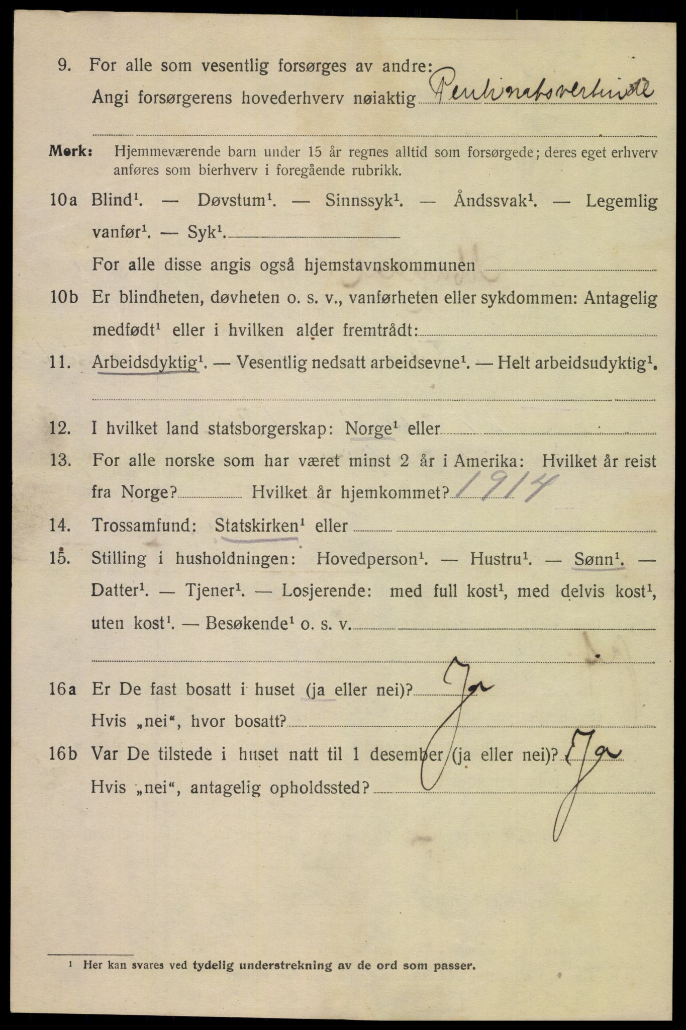 SAK, 1920 census for Mandal, 1920, p. 7040
