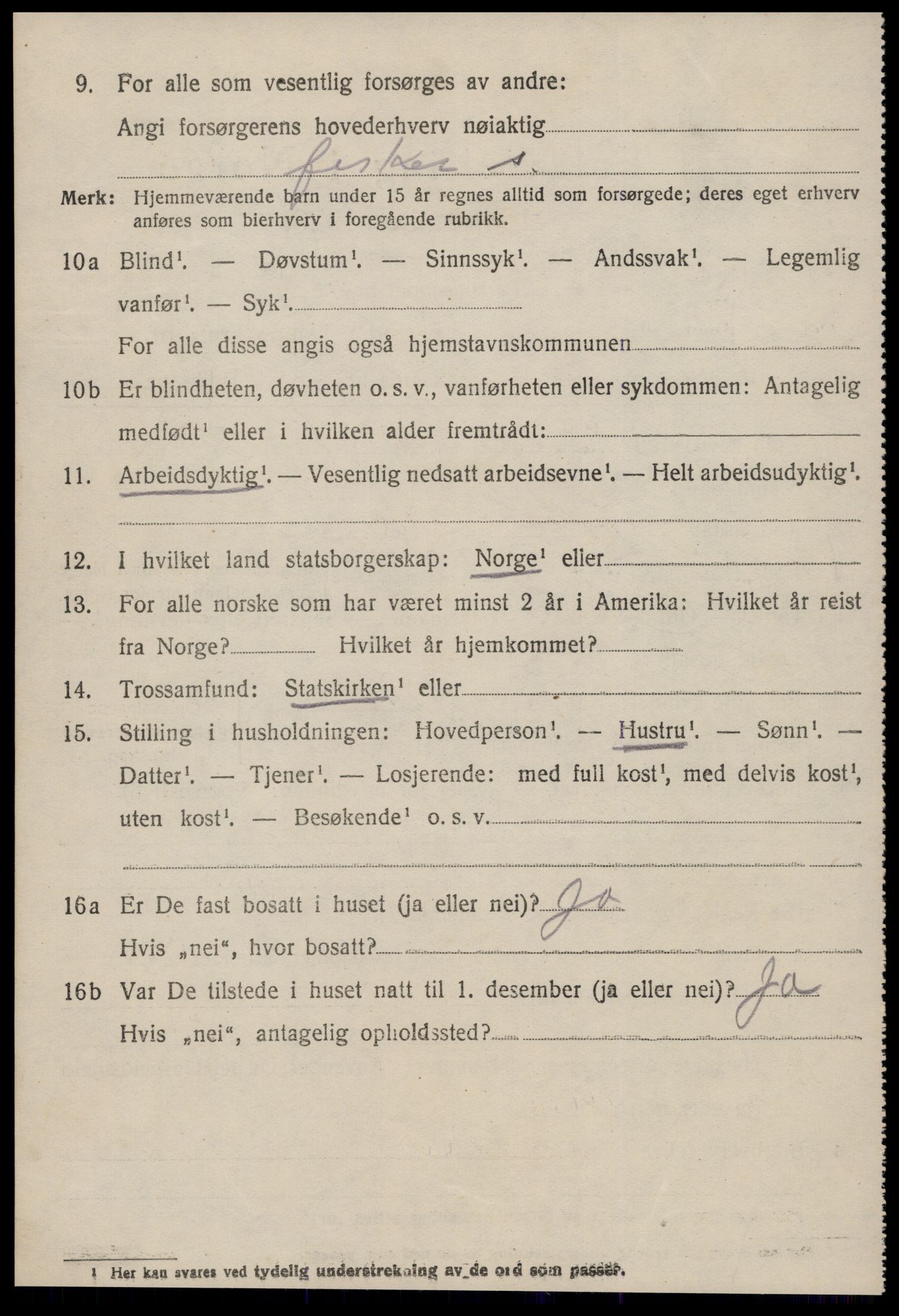 SAT, 1920 census for Hustad, 1920, p. 2950