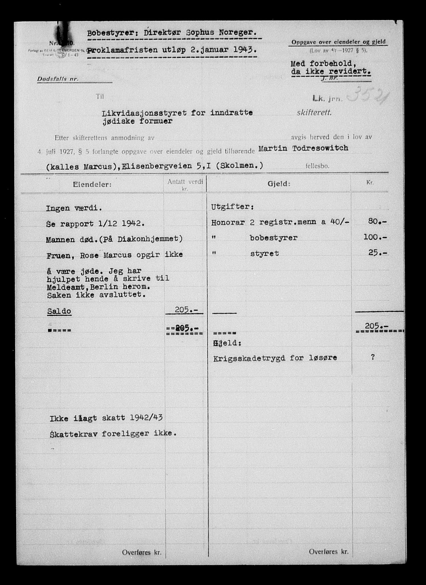 Justisdepartementet, Tilbakeføringskontoret for inndratte formuer, AV/RA-S-1564/H/Hc/Hcc/L0984: --, 1945-1947, p. 6
