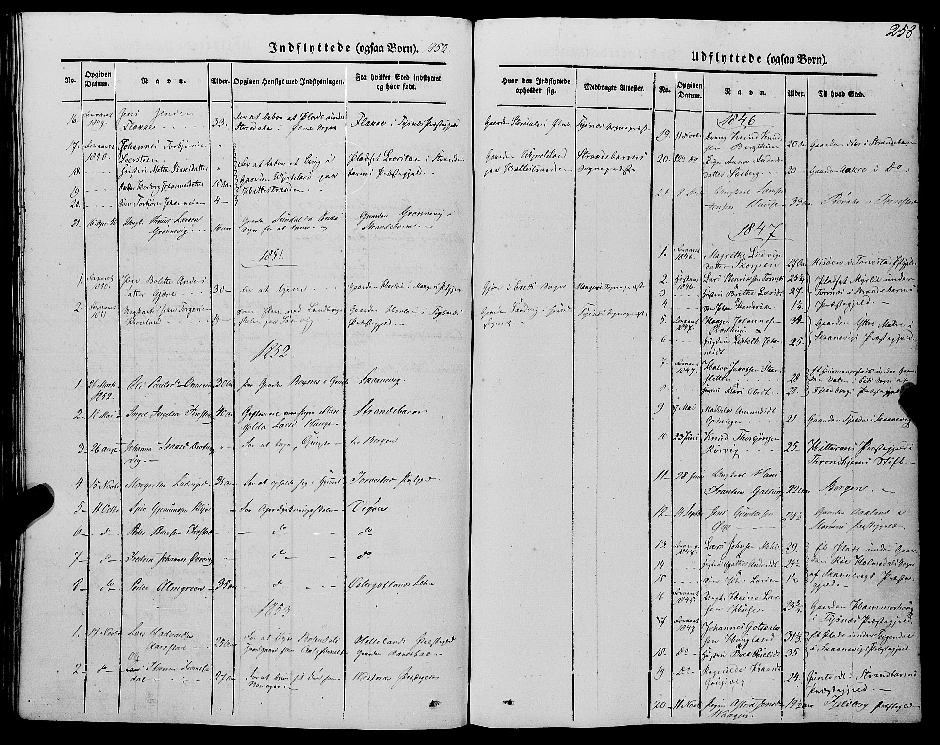 Kvinnherad sokneprestembete, AV/SAB-A-76401/H/Haa: Parish register (official) no. A 7, 1843-1853, p. 258