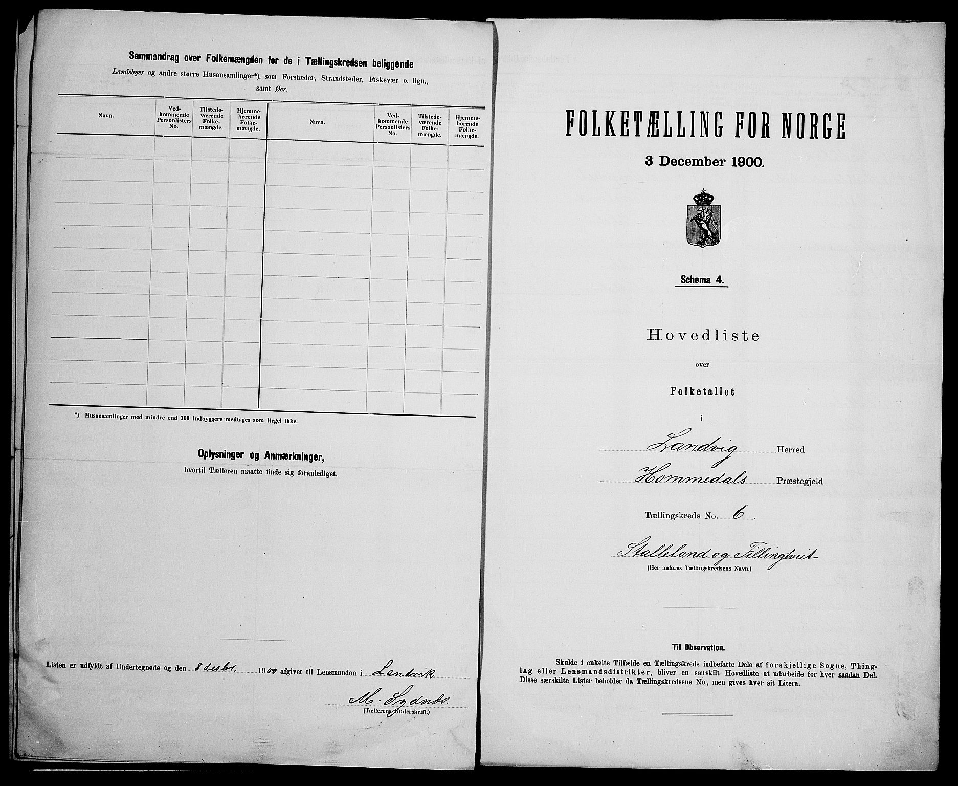 SAK, 1900 census for Landvik, 1900, p. 27