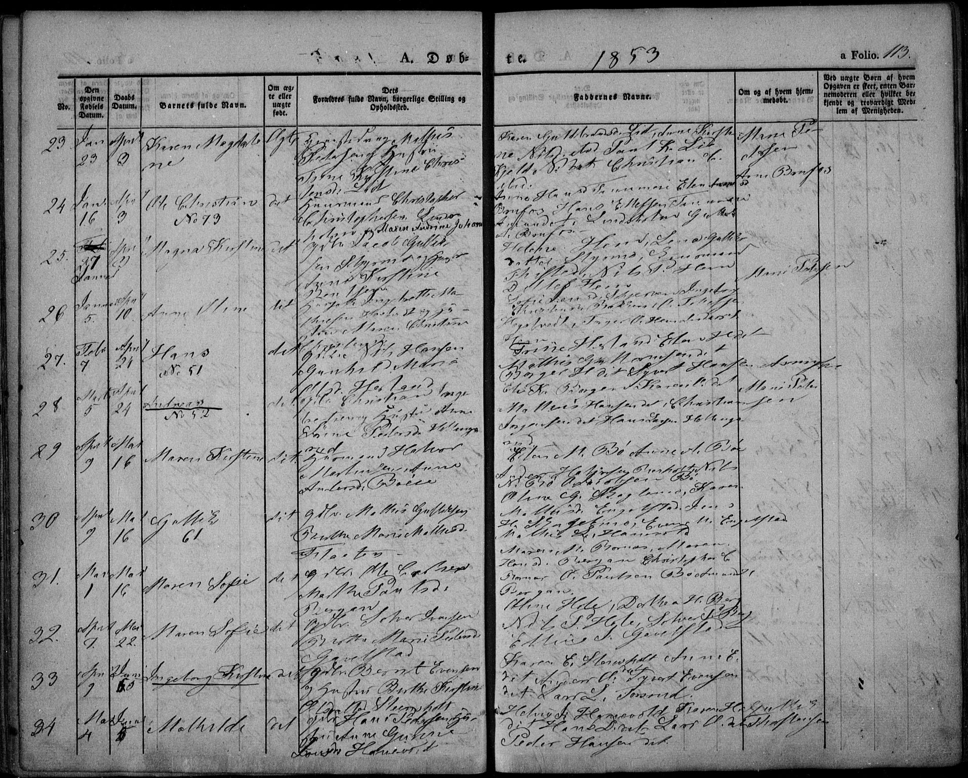 Lardal kirkebøker, SAKO/A-350/F/Fa/L0006: Parish register (official) no. I 6, 1835-1860, p. 113