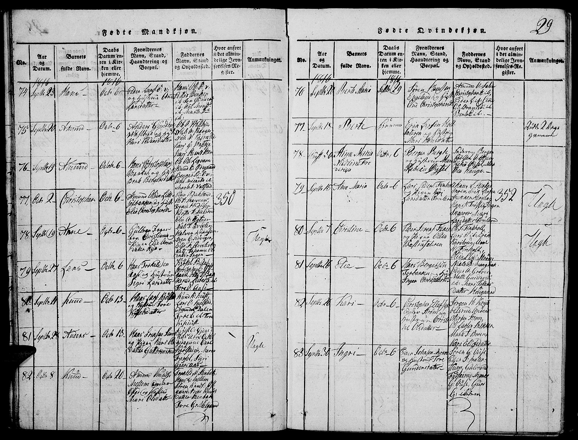 Strøm-Odalen prestekontor, SAH/PREST-028/H/Ha/Hab/L0001: Parish register (copy) no. 1, 1813-1825, p. 29