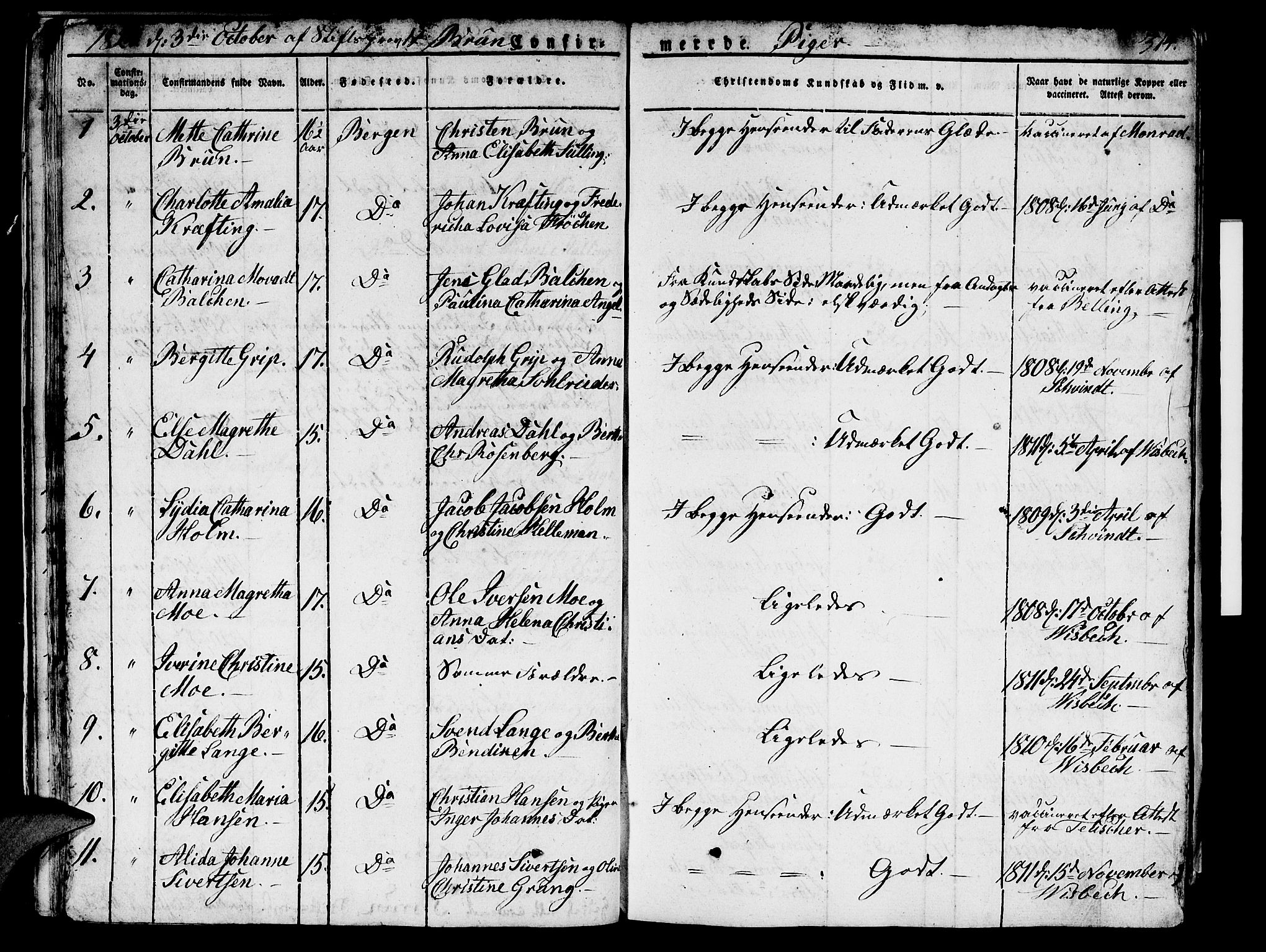 Domkirken sokneprestembete, AV/SAB-A-74801/H/Hab/L0002: Parish register (copy) no. A 2, 1821-1839, p. 314