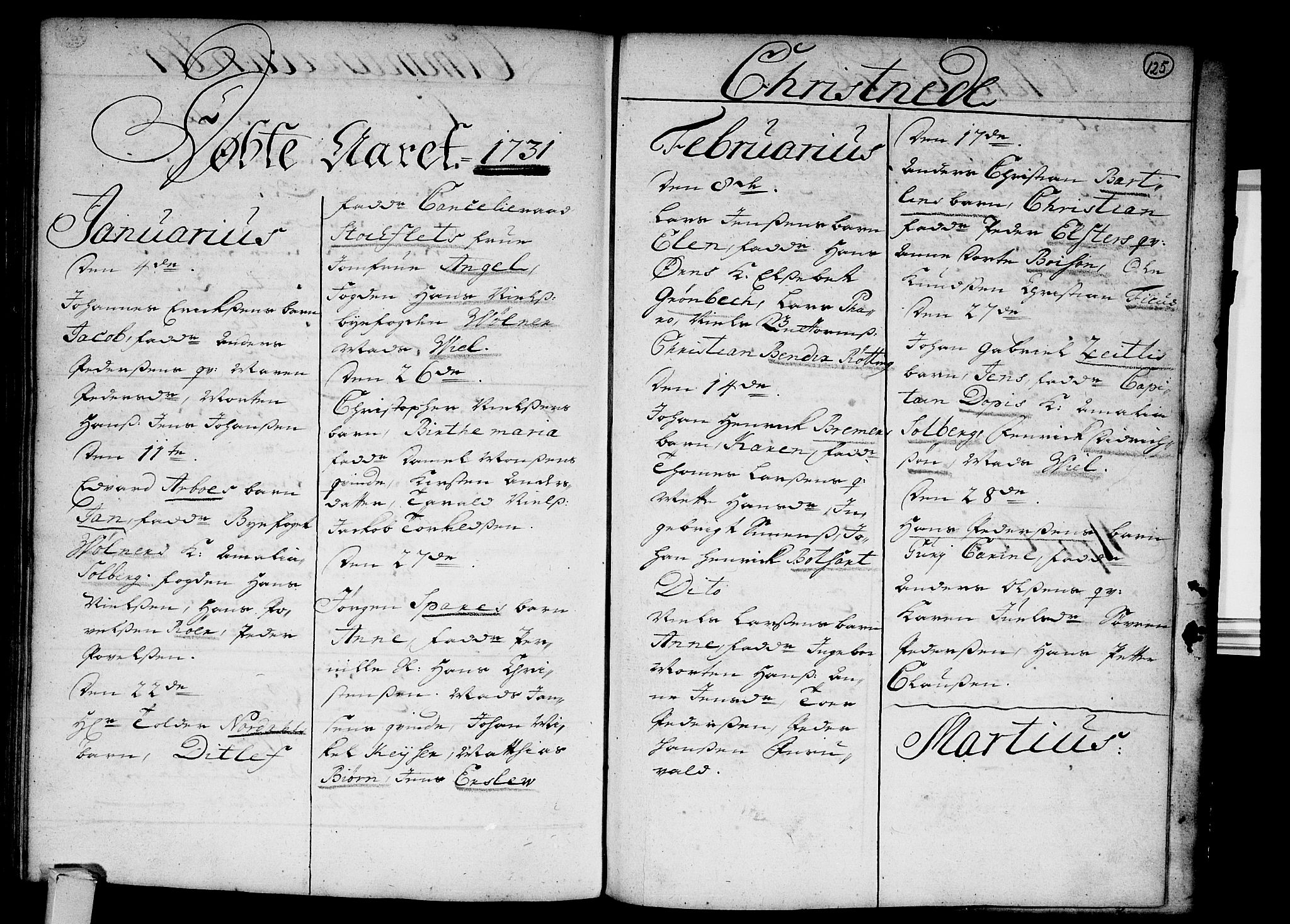 Strømsø kirkebøker, SAKO/A-246/F/Fa/L0003: Parish register (official) no. I 3, 1727-1731, p. 125