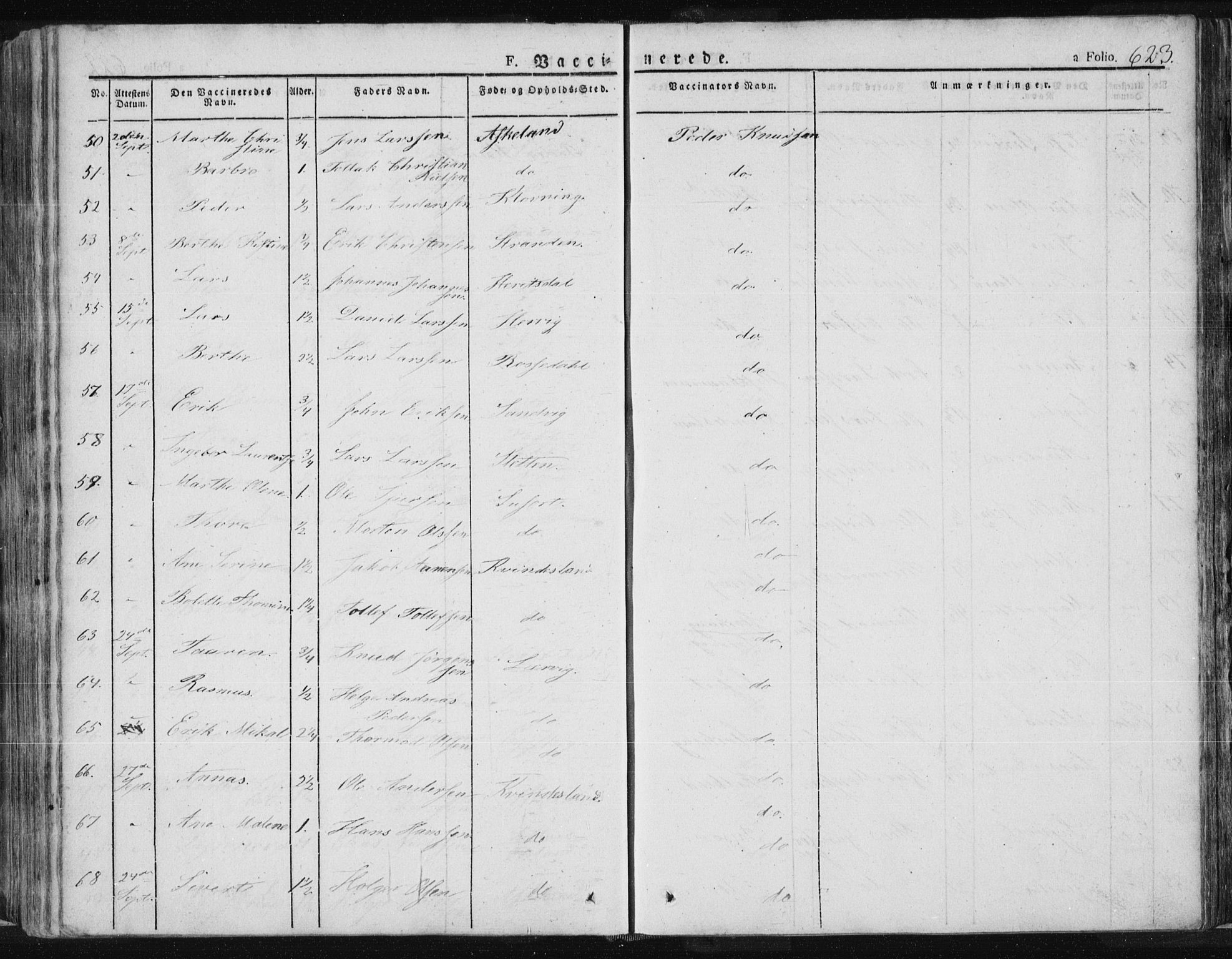 Tysvær sokneprestkontor, AV/SAST-A -101864/H/Ha/Haa/L0001: Parish register (official) no. A 1.2, 1831-1856, p. 623