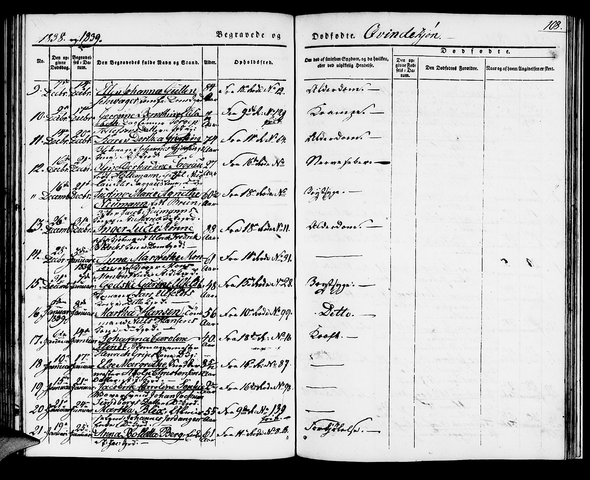Domkirken sokneprestembete, SAB/A-74801/H/Haa/L0015: Parish register (official) no. A 14, 1835-1840, p. 108