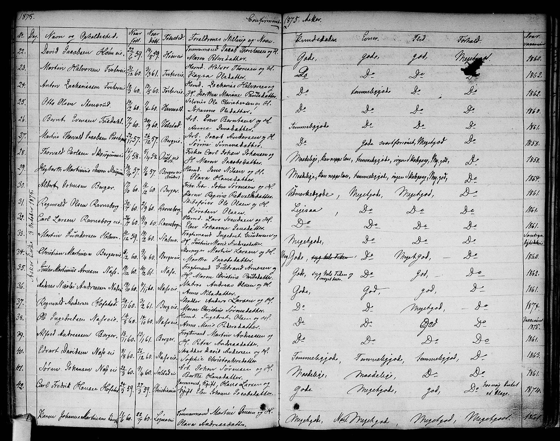 Asker prestekontor Kirkebøker, SAO/A-10256a/F/Fa/L0009: Parish register (official) no. I 9, 1825-1878, p. 315