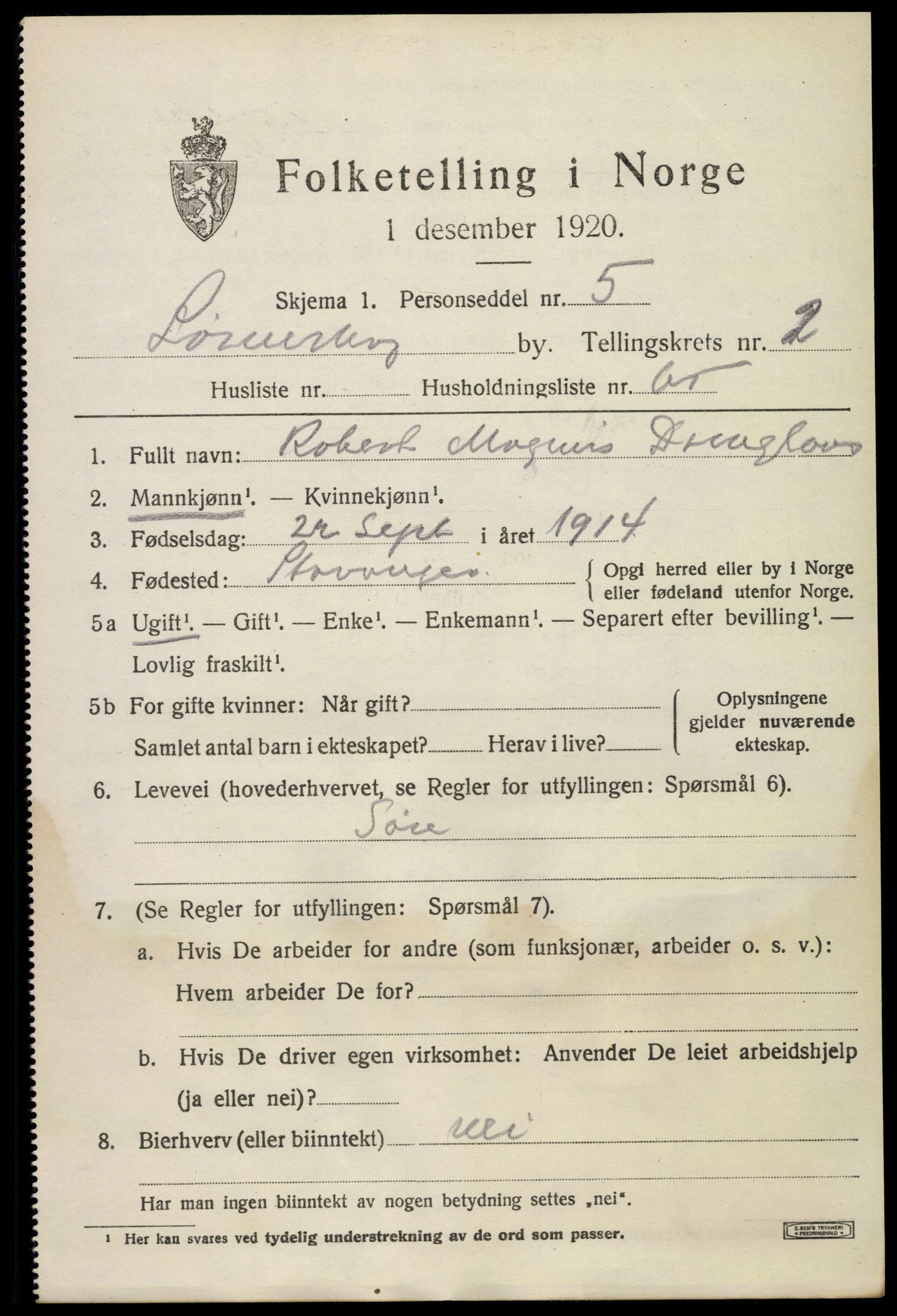 SAO, 1920 census for Lørenskog, 1920, p. 2755
