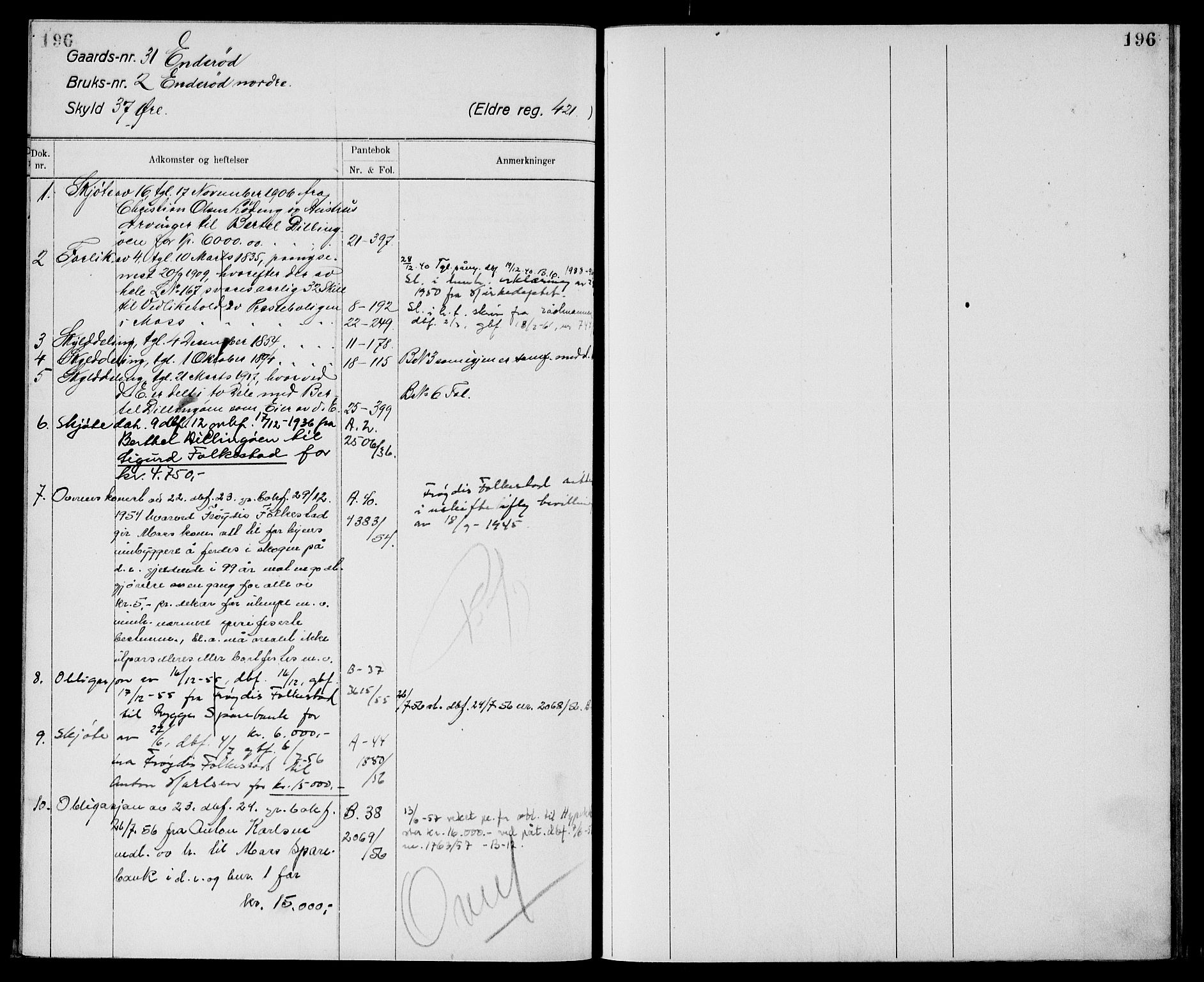 Moss sorenskriveri, AV/SAO-A-10168: Mortgage register no. XI 5, 1834-1961, p. 196