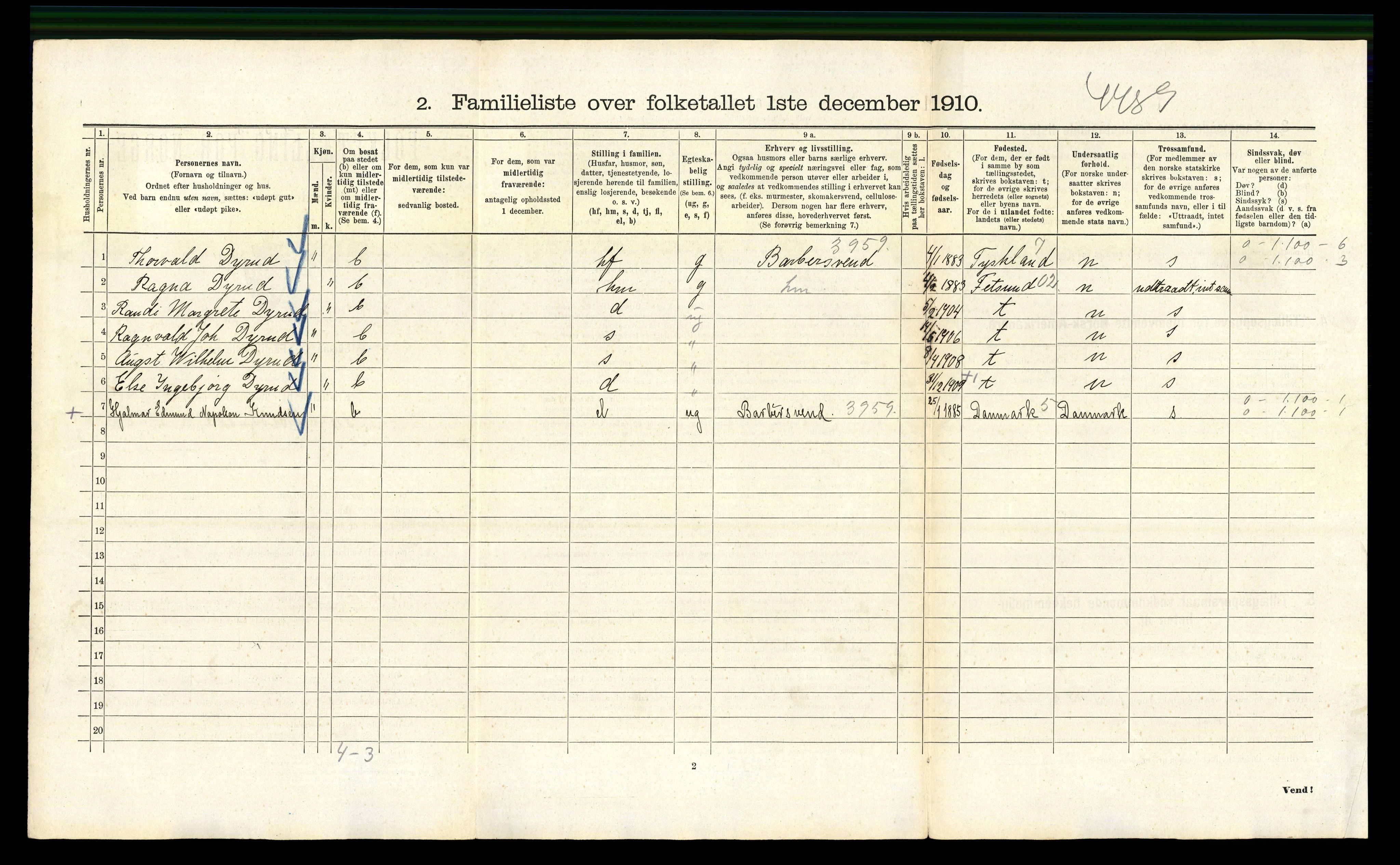 RA, 1910 census for Kristiania, 1910, p. 125256