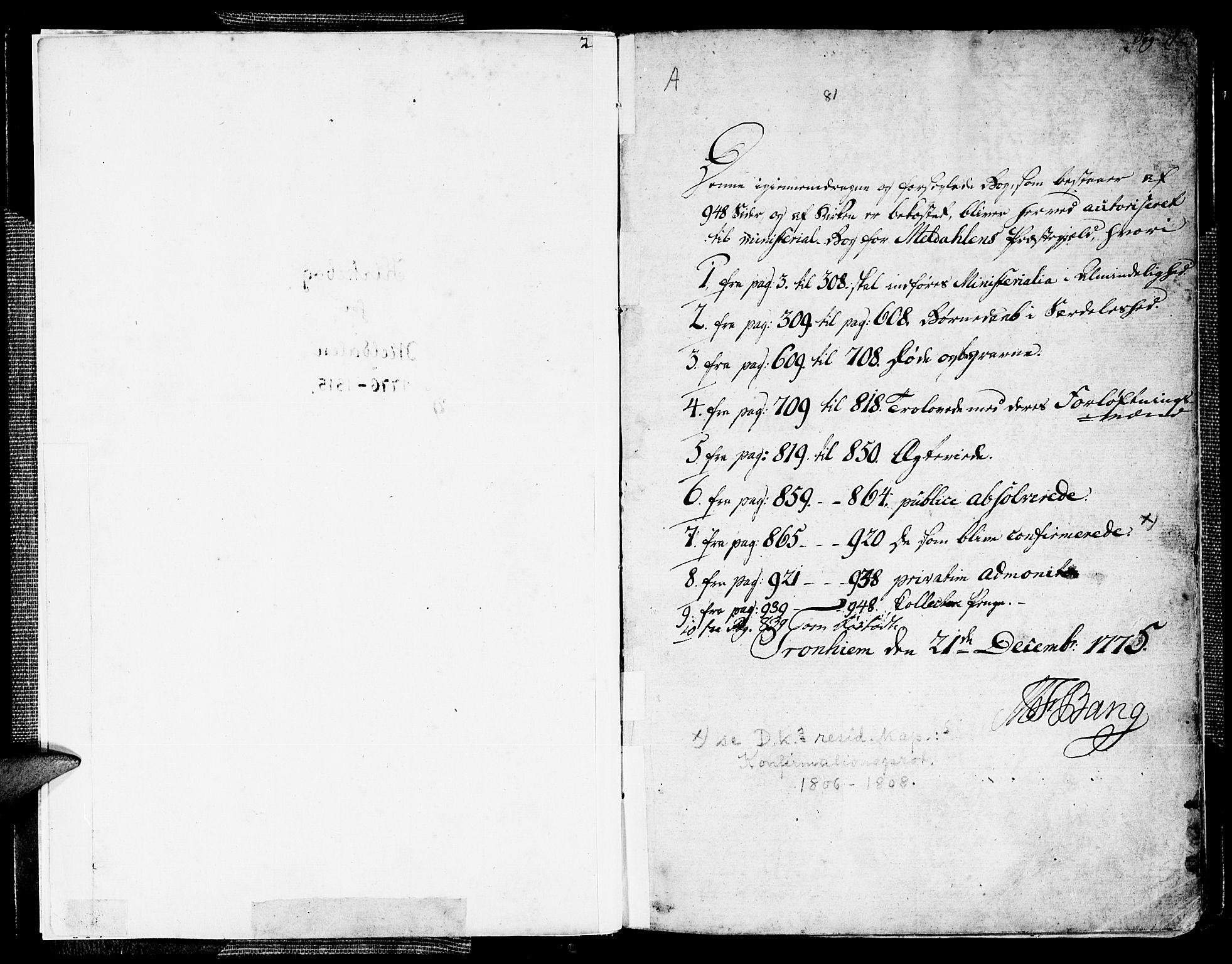 Ministerialprotokoller, klokkerbøker og fødselsregistre - Sør-Trøndelag, SAT/A-1456/672/L0852: Parish register (official) no. 672A05, 1776-1815, p. 0-1