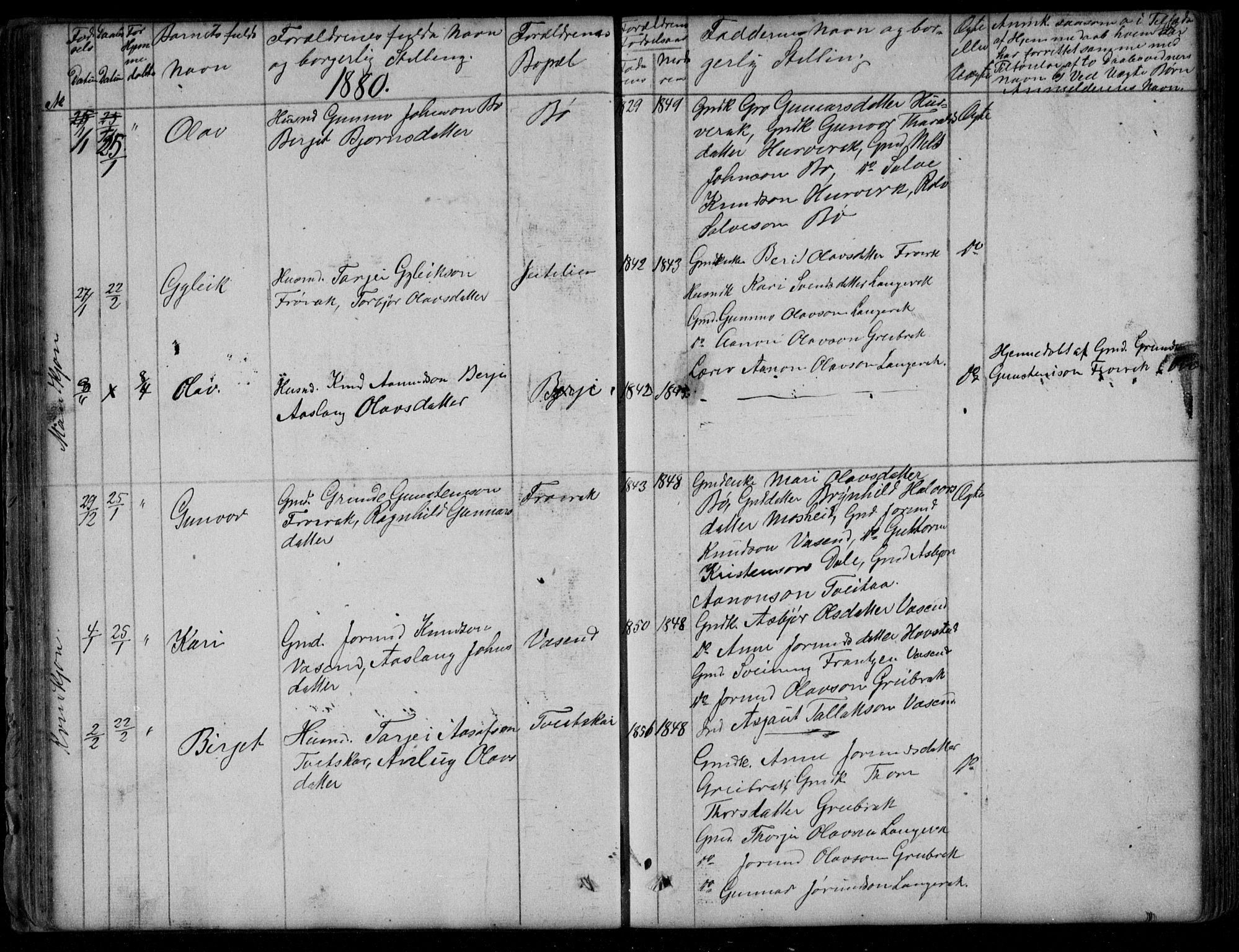 Bygland sokneprestkontor, AV/SAK-1111-0006/F/Fb/Fbd/L0001: Parish register (copy) no. B 1, 1848-1895, p. 48