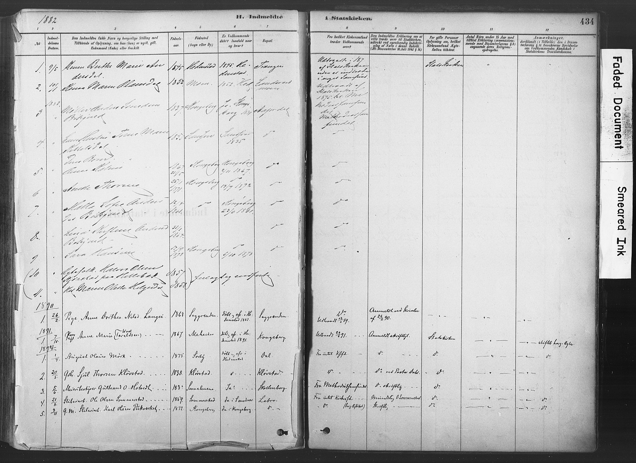 Sandsvær kirkebøker, SAKO/A-244/F/Fd/L0001: Parish register (official) no. IV 1, 1878-1906, p. 434