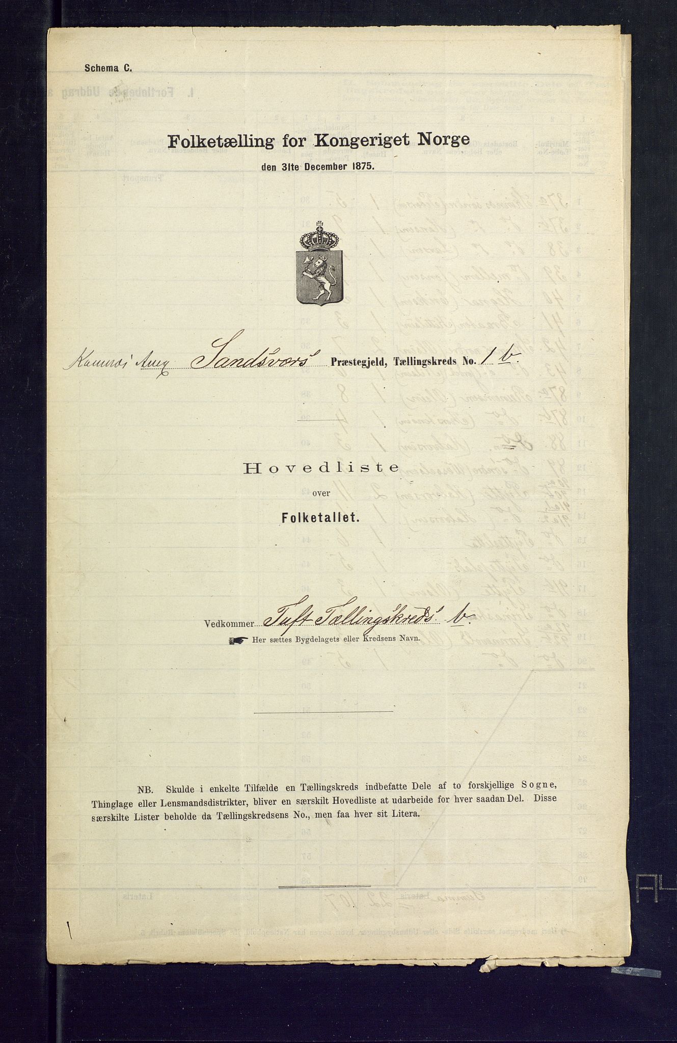 SAKO, 1875 census for 0629P Sandsvær, 1875, p. 5