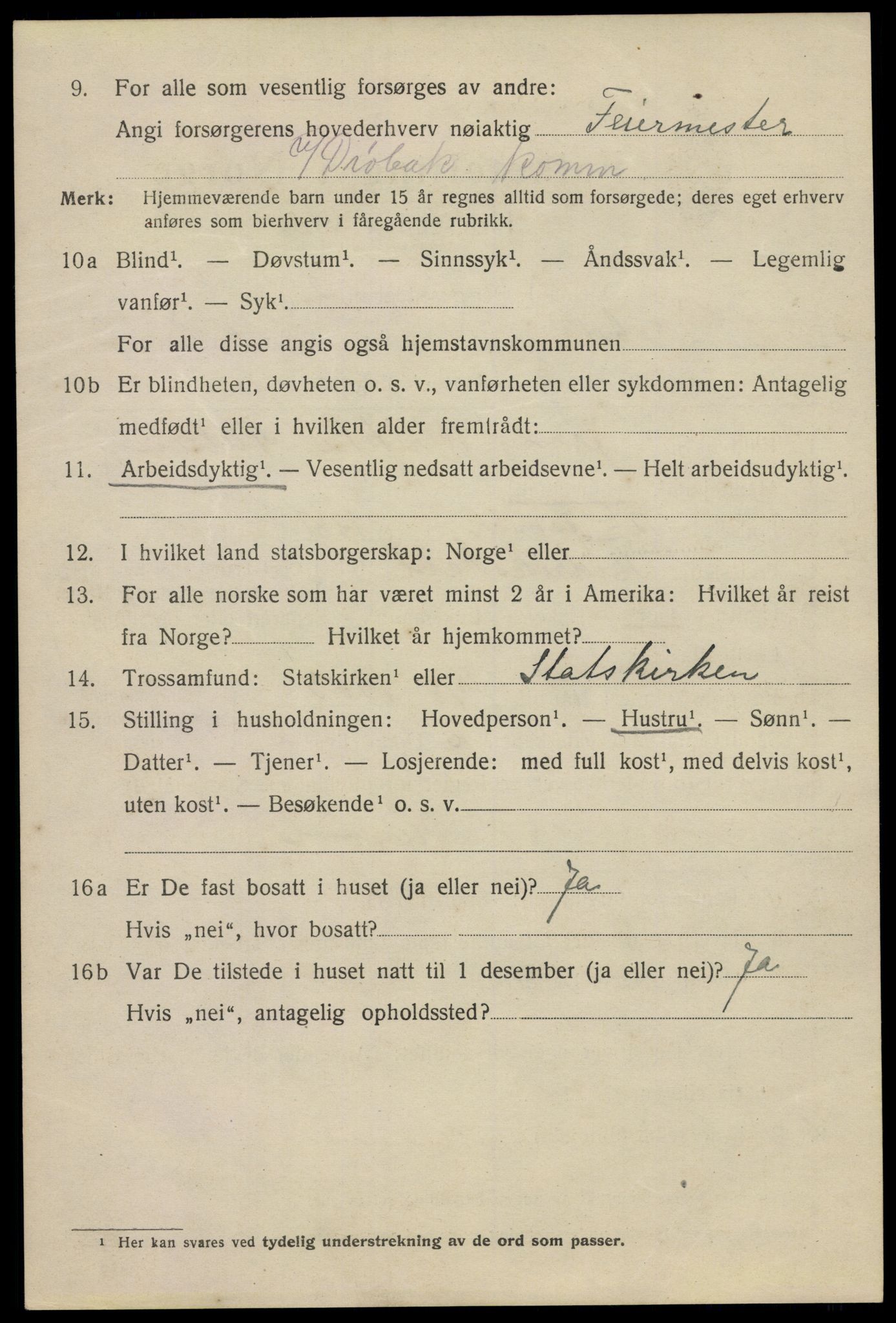 SAO, 1920 census for Drøbak, 1920, p. 3406