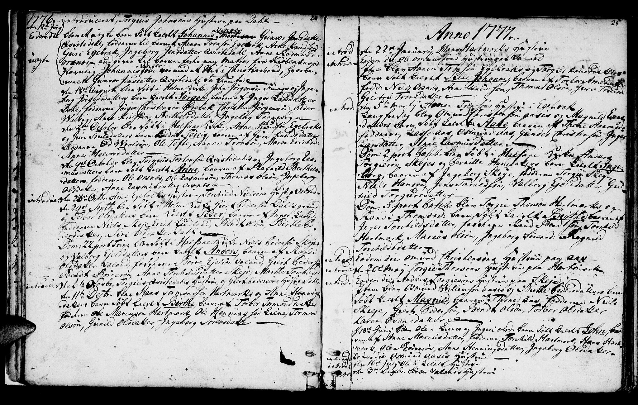 Mandal sokneprestkontor, SAK/1111-0030/F/Fa/Fab/L0002: Parish register (official) no. A 2, 1753-1801, p. 24-25