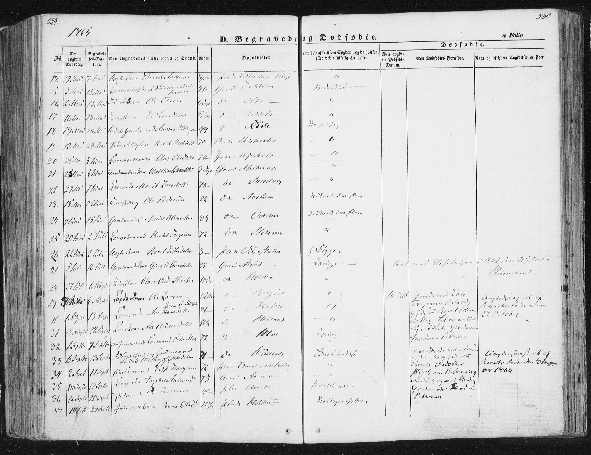 Ministerialprotokoller, klokkerbøker og fødselsregistre - Sør-Trøndelag, SAT/A-1456/630/L0494: Parish register (official) no. 630A07, 1852-1868, p. 529-530
