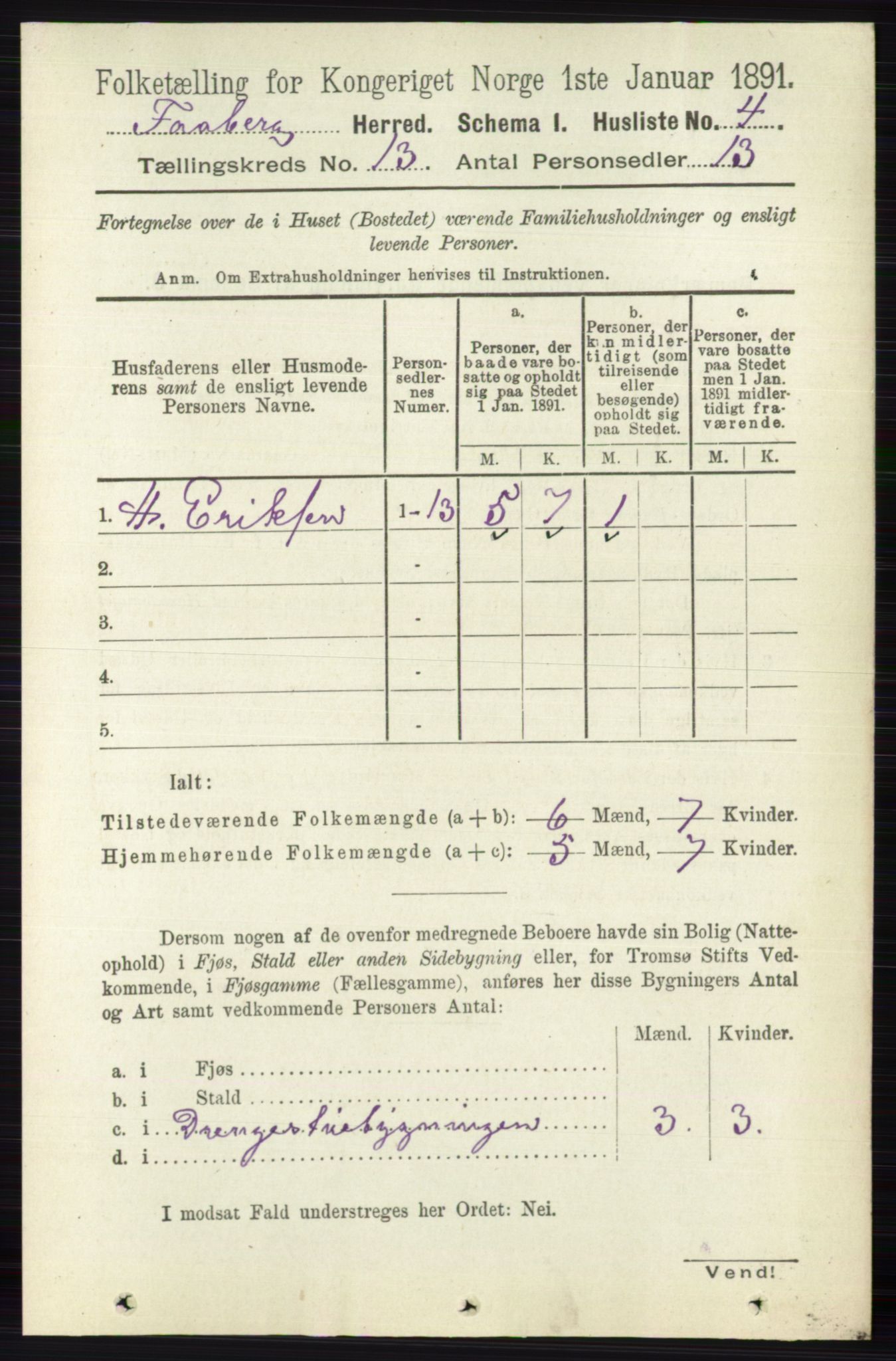 RA, 1891 census for 0524 Fåberg, 1891, p. 5178