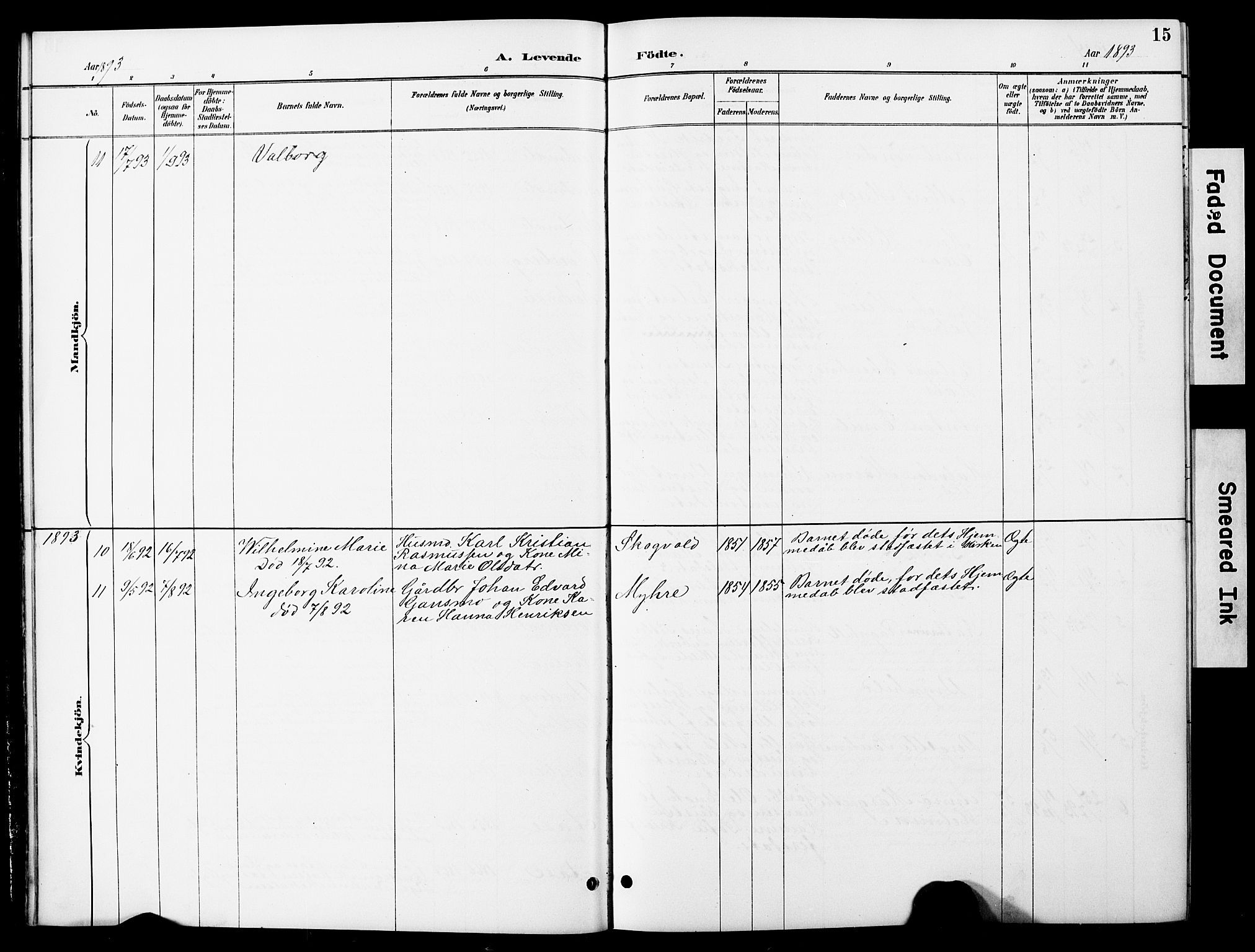 Ministerialprotokoller, klokkerbøker og fødselsregistre - Nordland, SAT/A-1459/897/L1413: Parish register (copy) no. 897C03, 1887-1903, p. 15