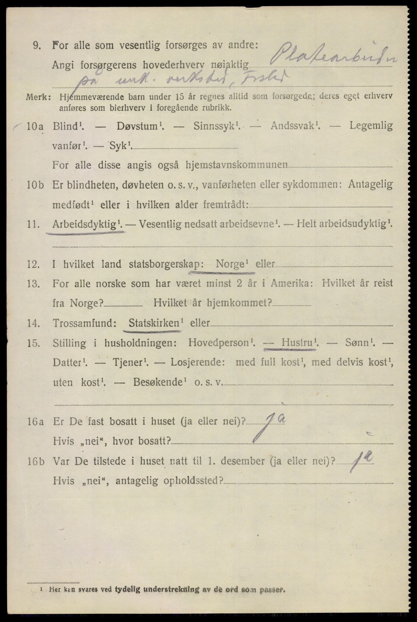 SAO, 1920 census for Glemmen, 1920, p. 14998