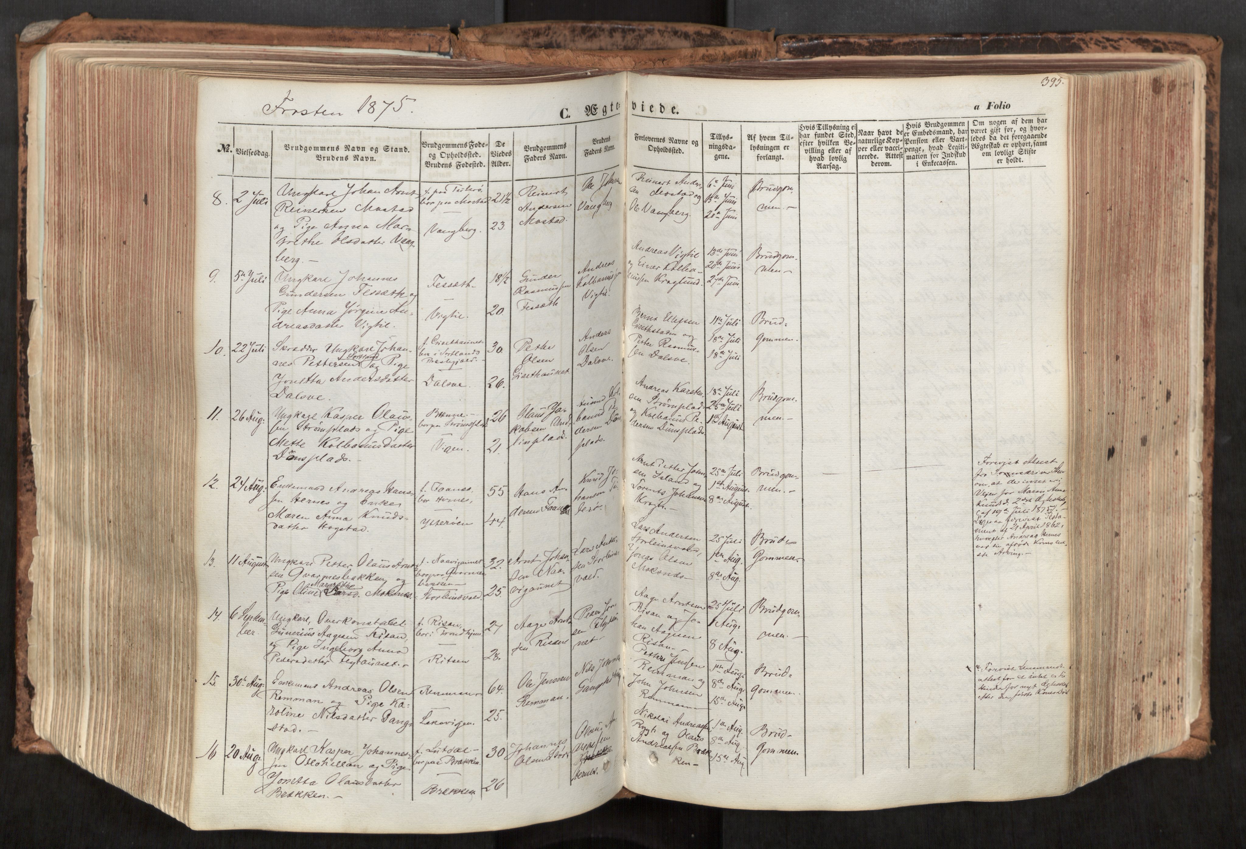 Ministerialprotokoller, klokkerbøker og fødselsregistre - Nord-Trøndelag, SAT/A-1458/713/L0116: Parish register (official) no. 713A07, 1850-1877, p. 395