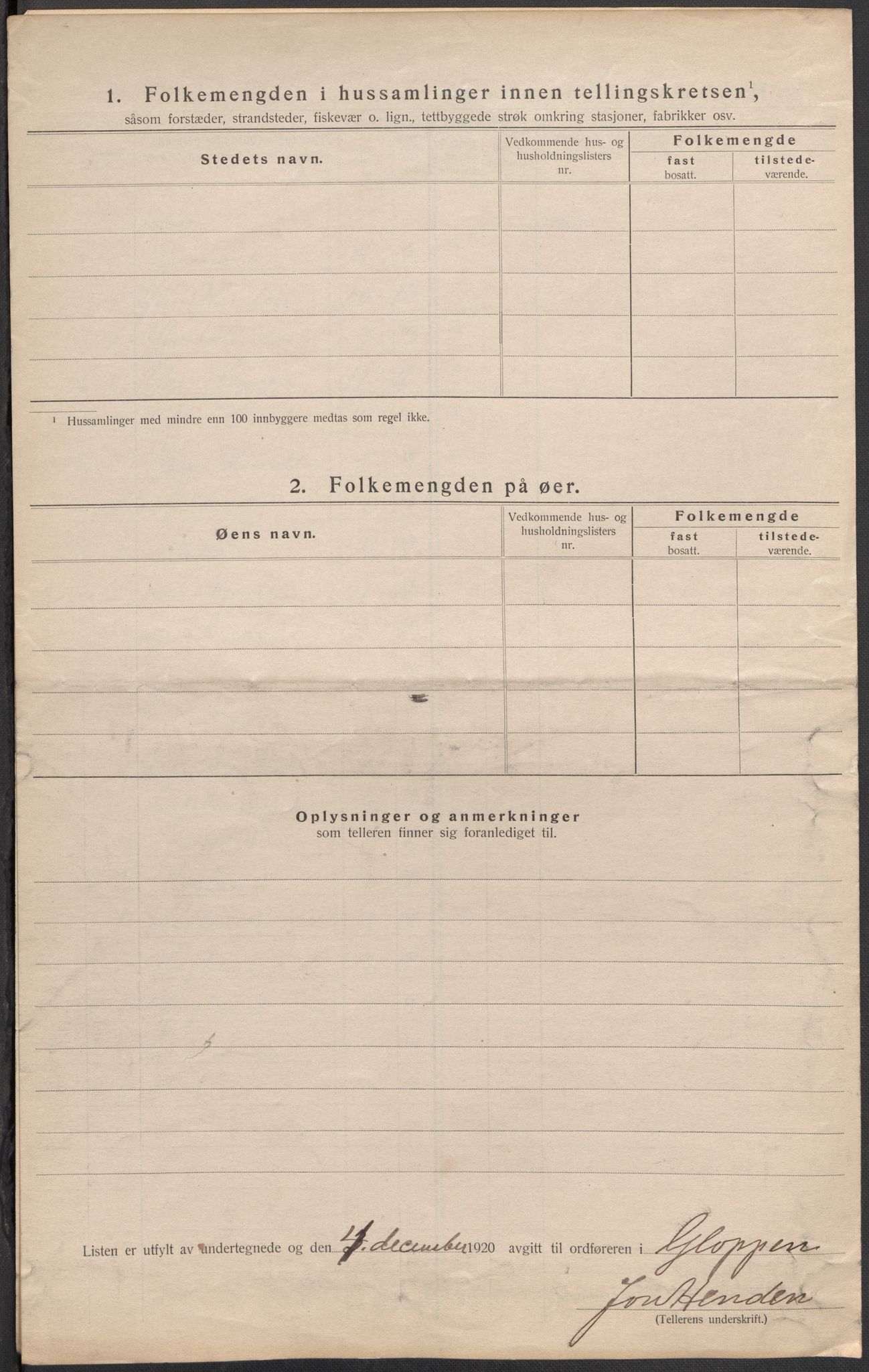 SAB, 1920 census for Gloppen, 1920, p. 32