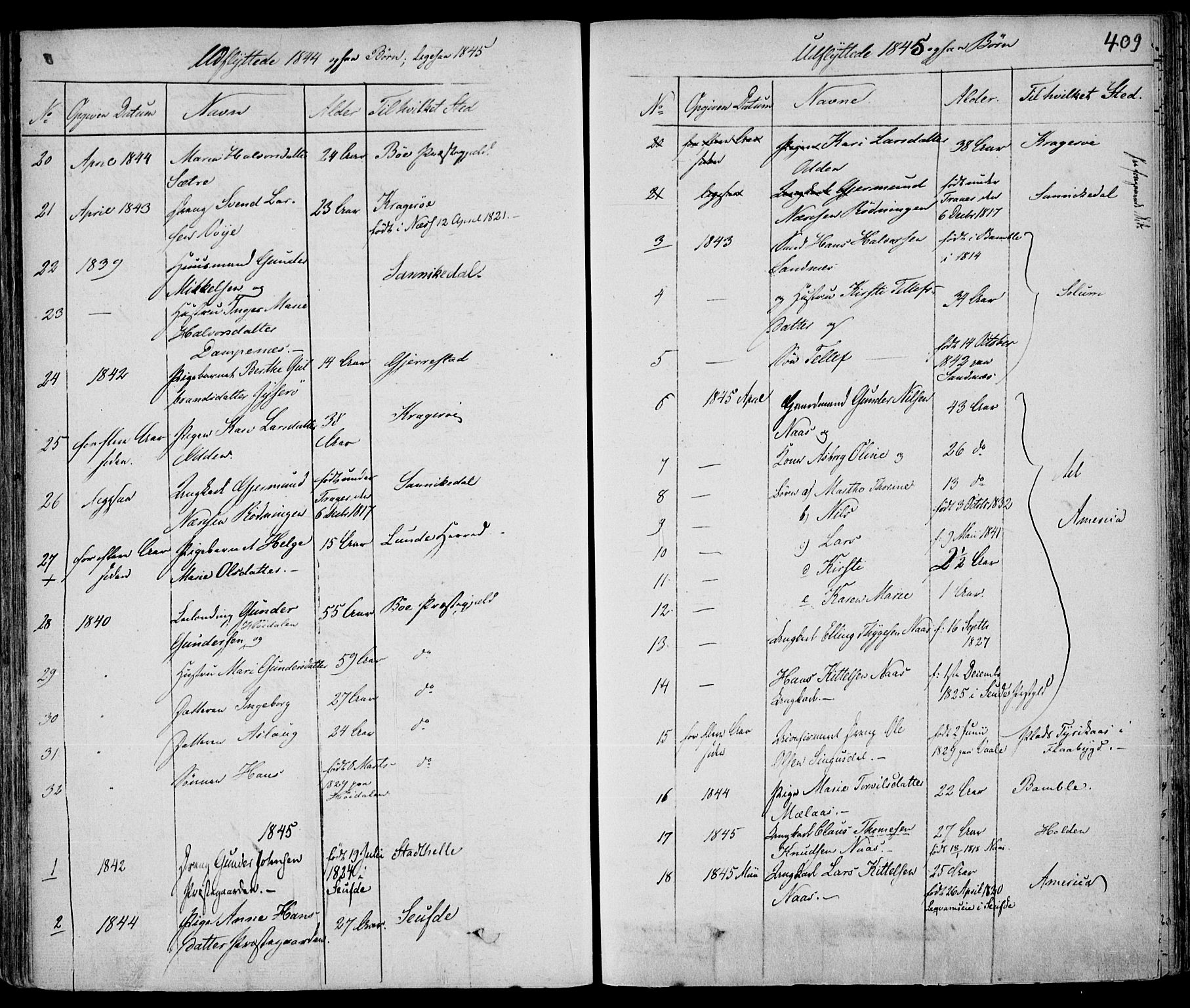 Drangedal kirkebøker, SAKO/A-258/F/Fa/L0007a: Parish register (official) no. 7a, 1837-1856, p. 409