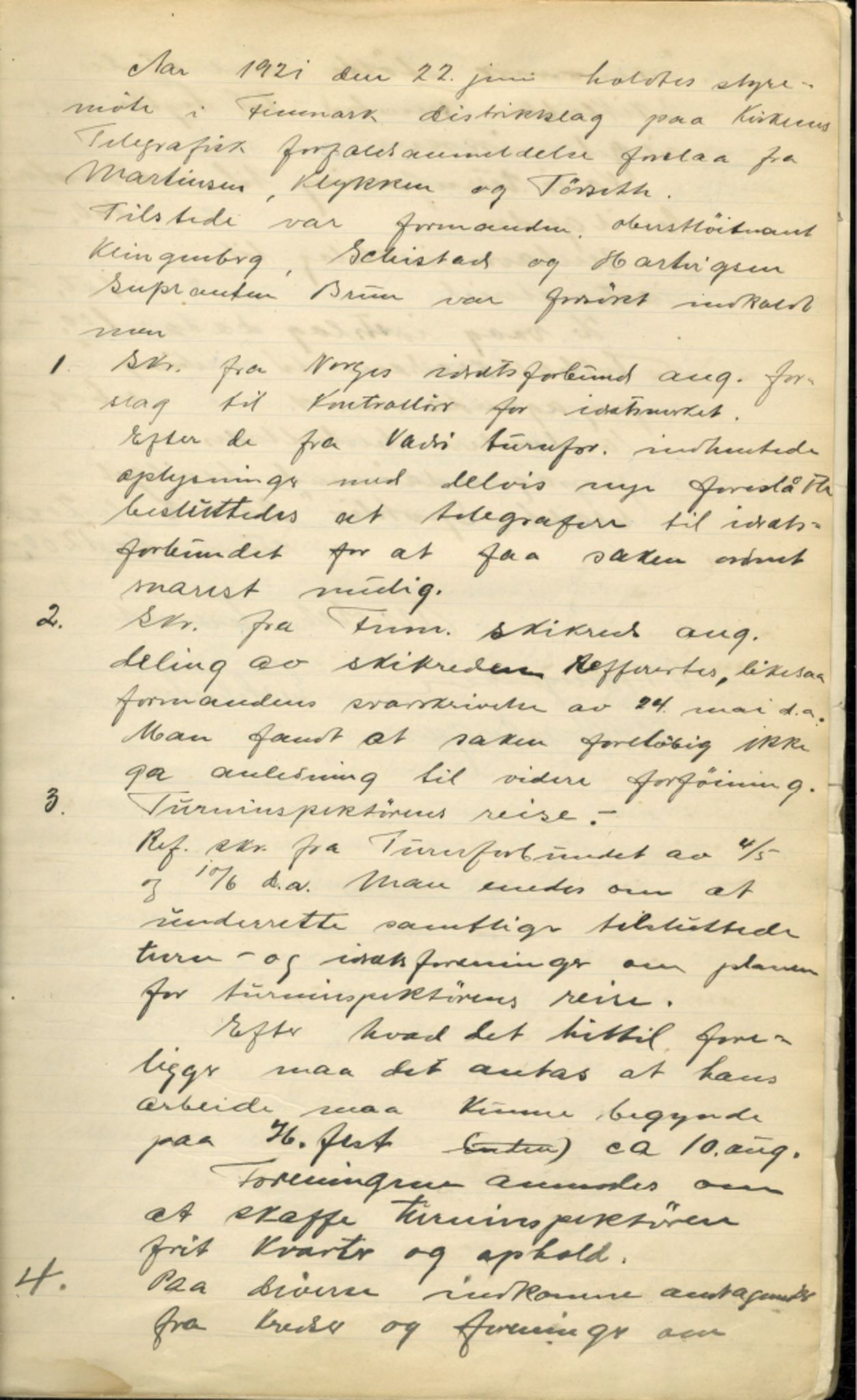 Finnmark Distriktslag for Idrett, FMFB/A-1040/A/L0001: Møteprotokoll, 1919-1940, p. 17