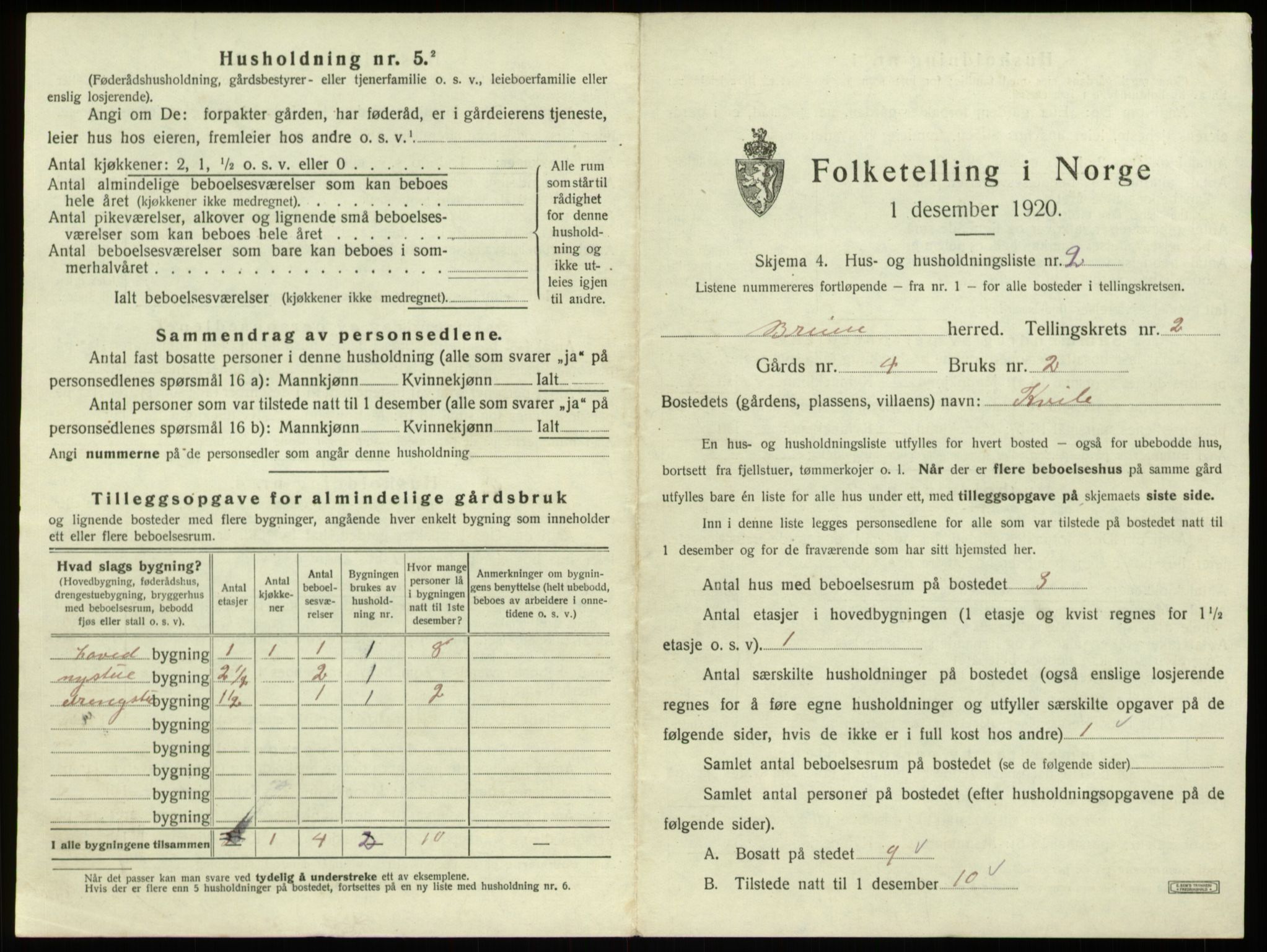 SAB, 1920 census for Breim, 1920, p. 68