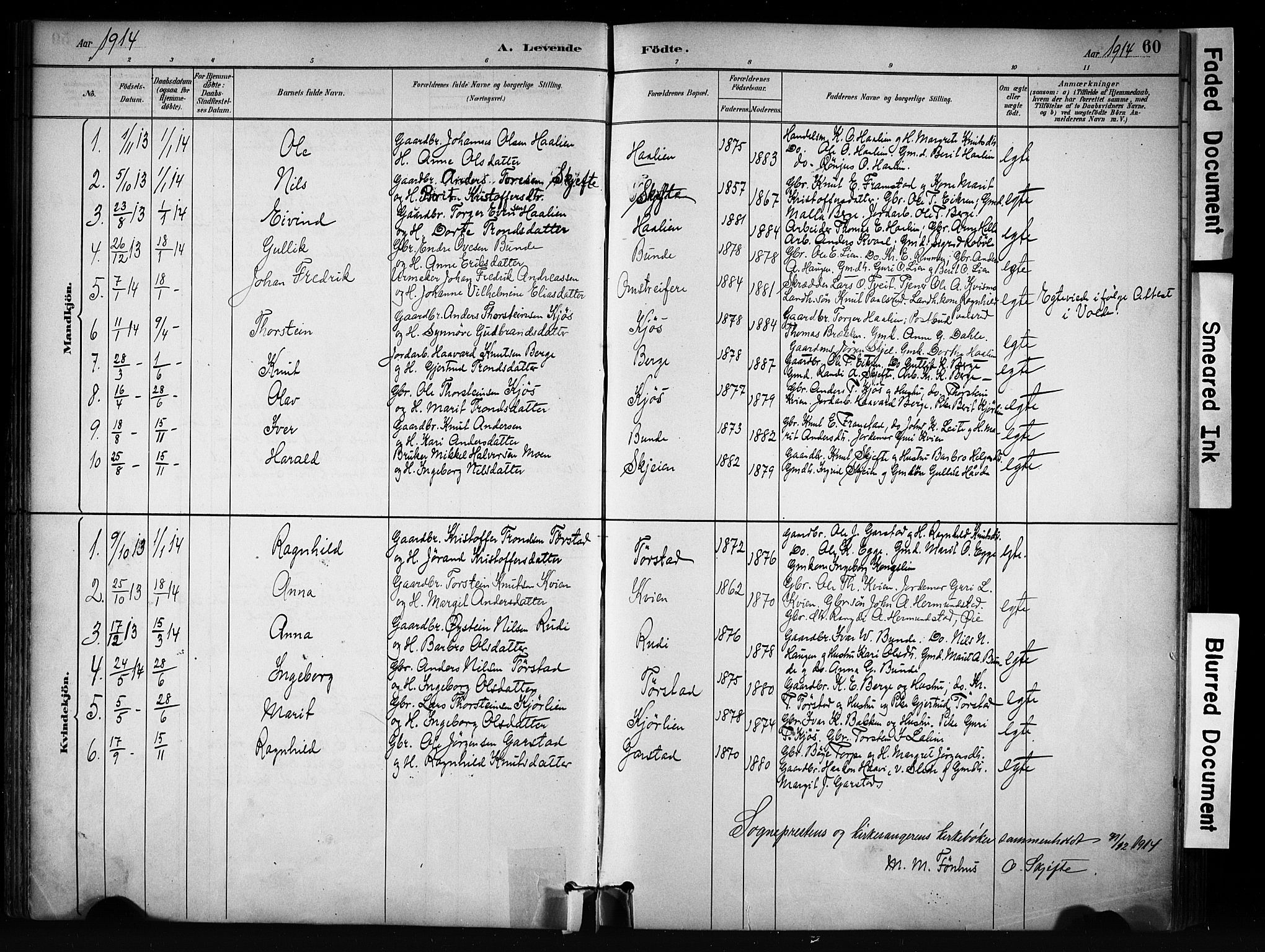 Vang prestekontor, Valdres, SAH/PREST-140/H/Ha/L0009: Parish register (official) no. 9, 1882-1914, p. 60
