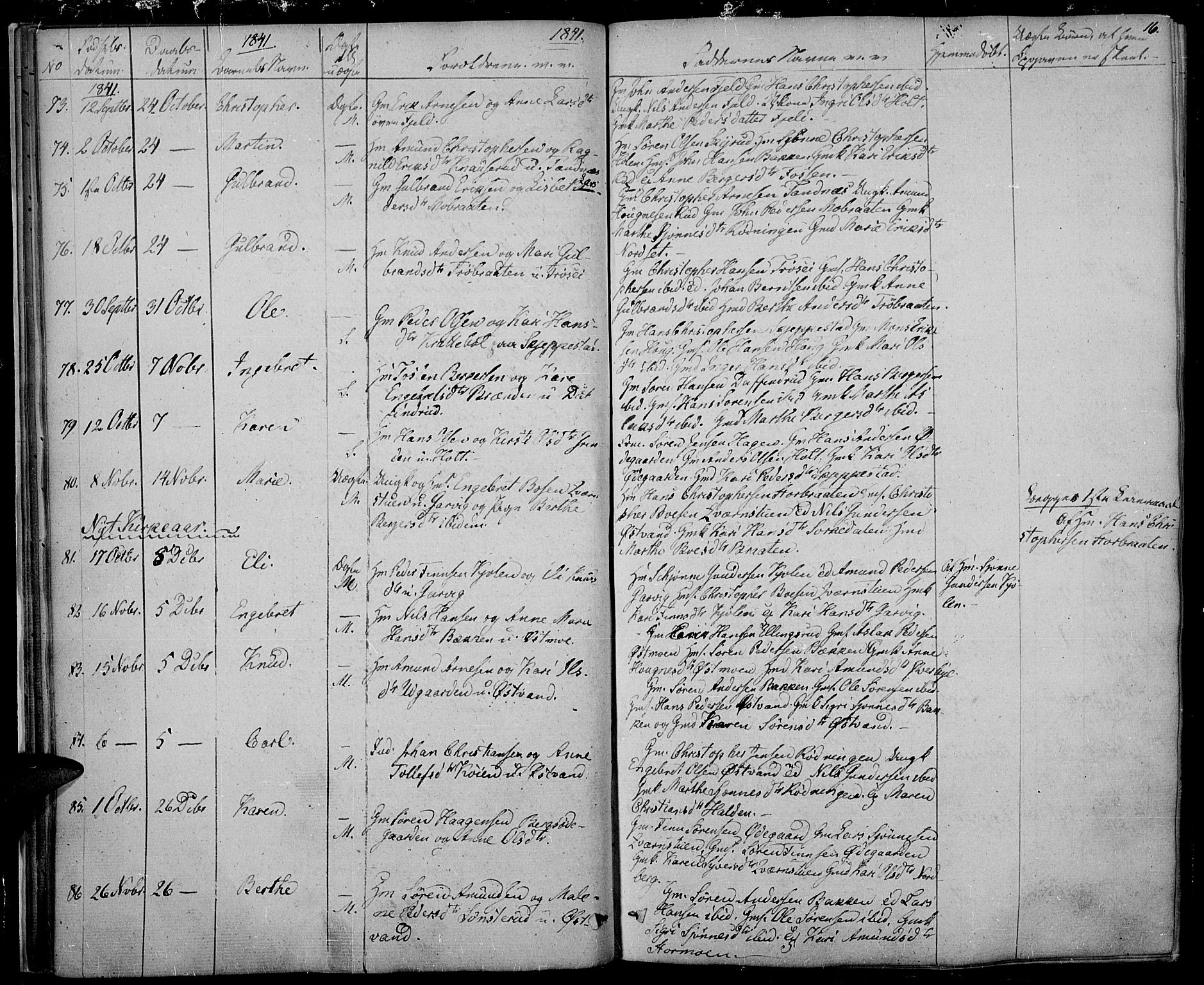 Nord-Odal prestekontor, SAH/PREST-032/H/Ha/Haa/L0002: Parish register (official) no. 2, 1839-1850, p. 16