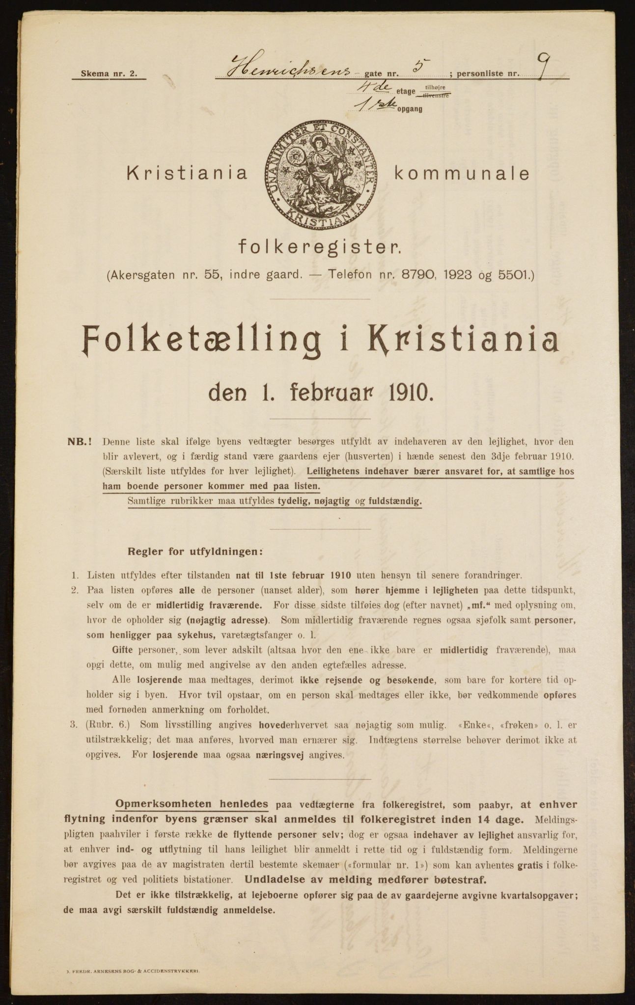OBA, Municipal Census 1910 for Kristiania, 1910, p. 37848