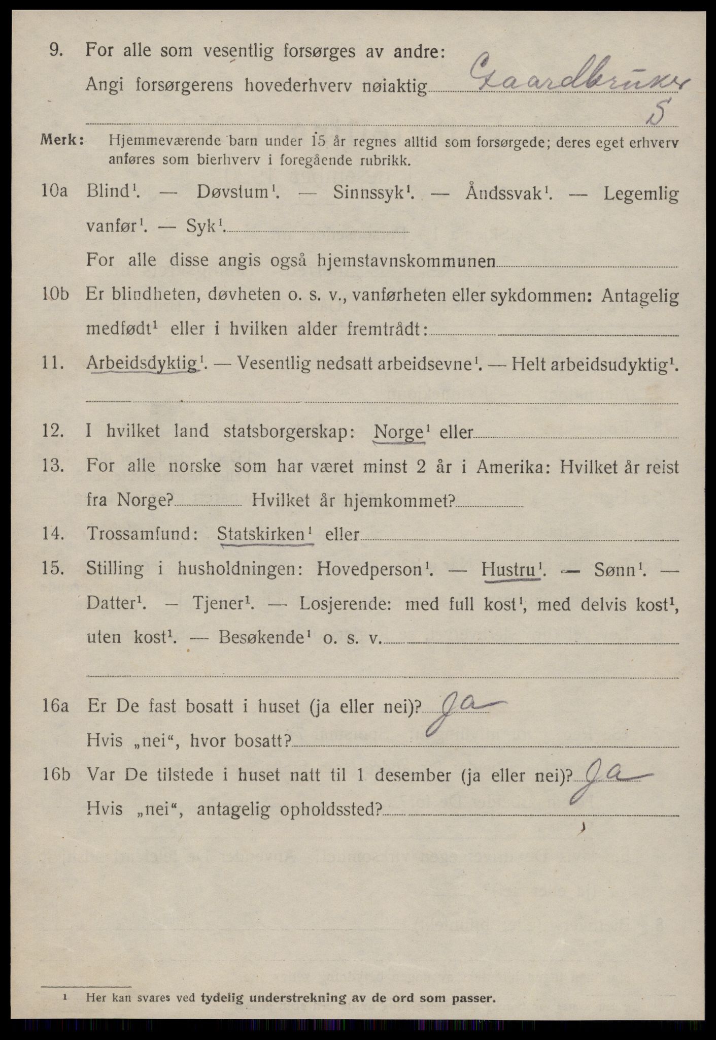 SAT, 1920 census for Stordal, 1920, p. 1539