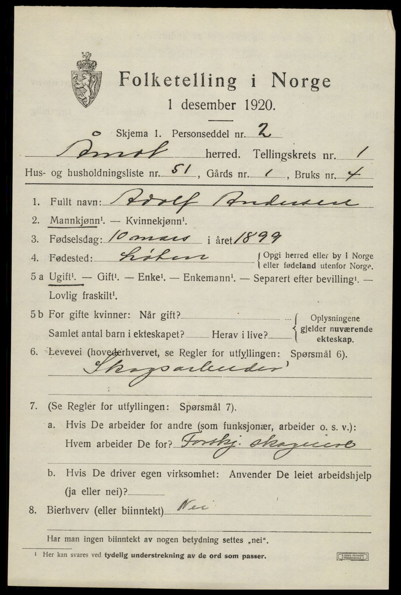 SAH, 1920 census for Åmot, 1920, p. 2057