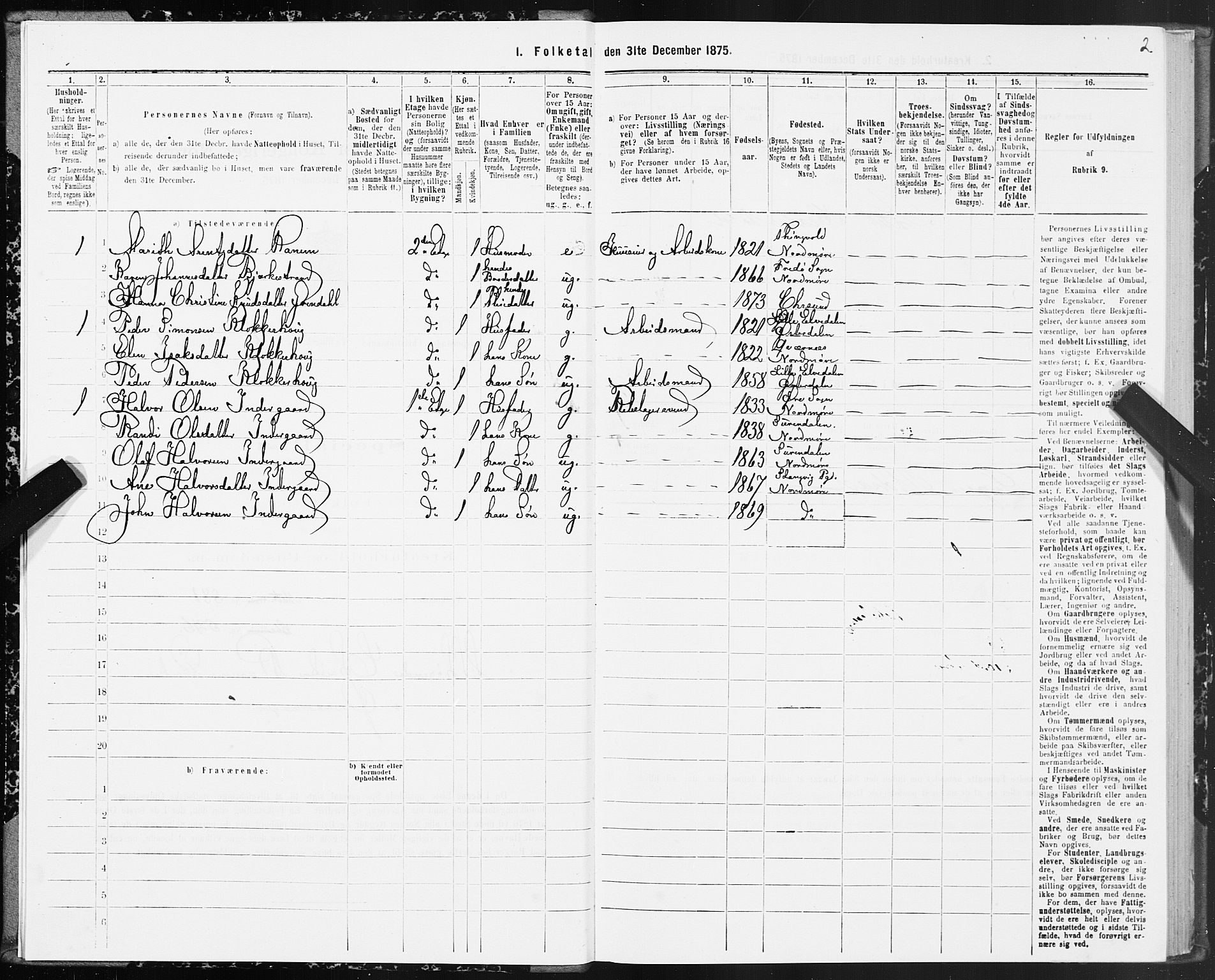 SAT, 1875 census for 1503B Kristiansund/Kristiansund, 1875, p. 1002