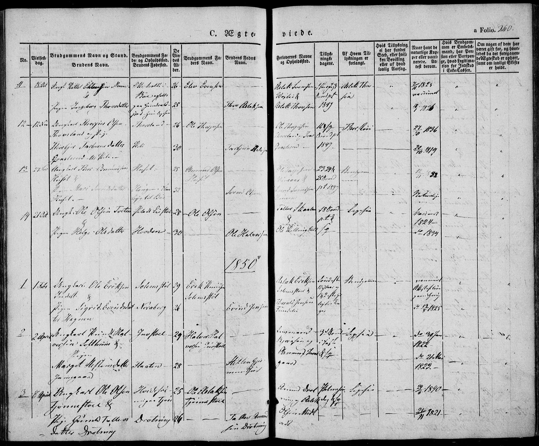 Vinje kirkebøker, SAKO/A-312/F/Fa/L0004: Parish register (official) no. I 4, 1843-1869, p. 260