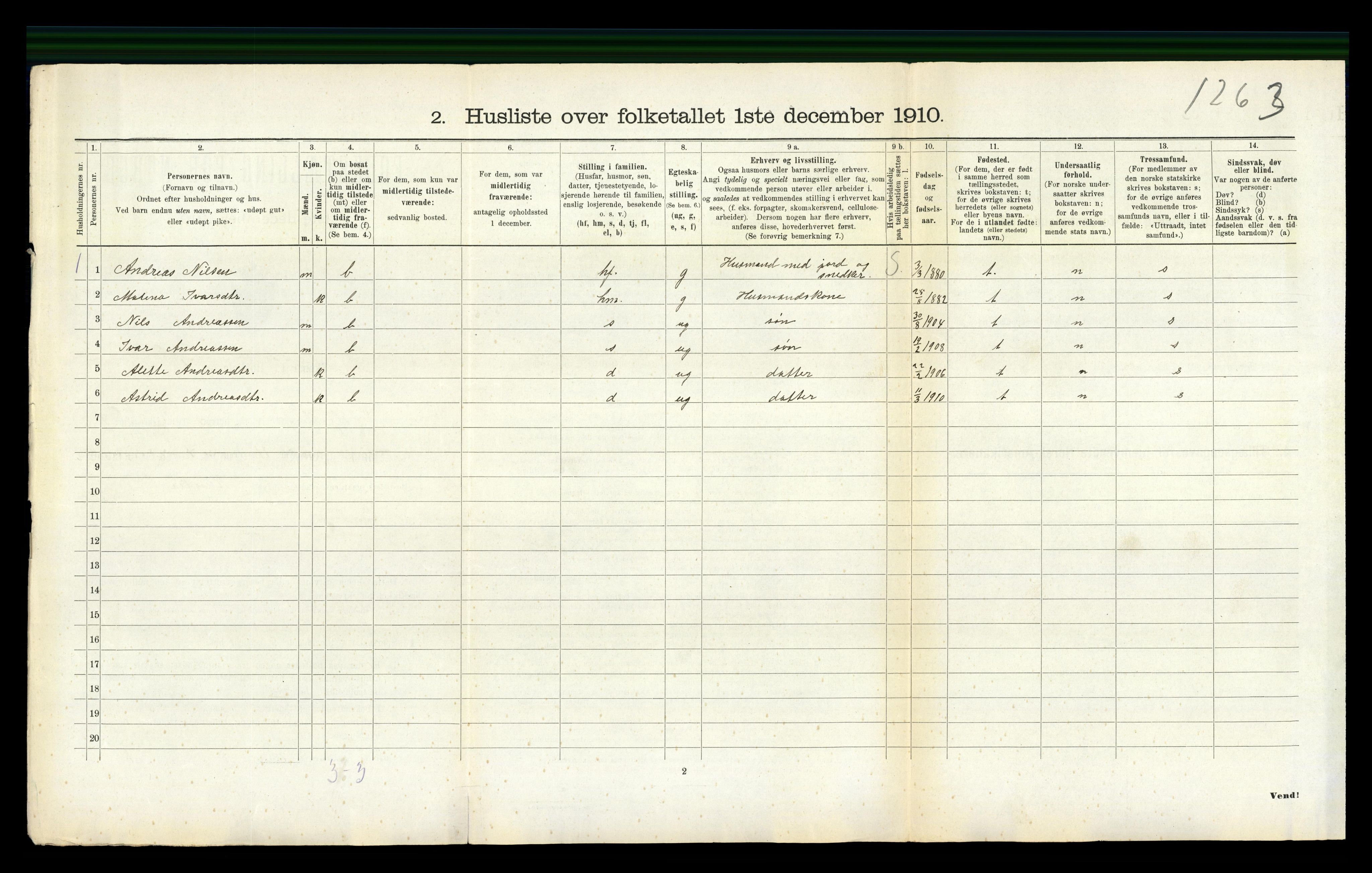 RA, 1910 census for Fjelberg, 1910, p. 920