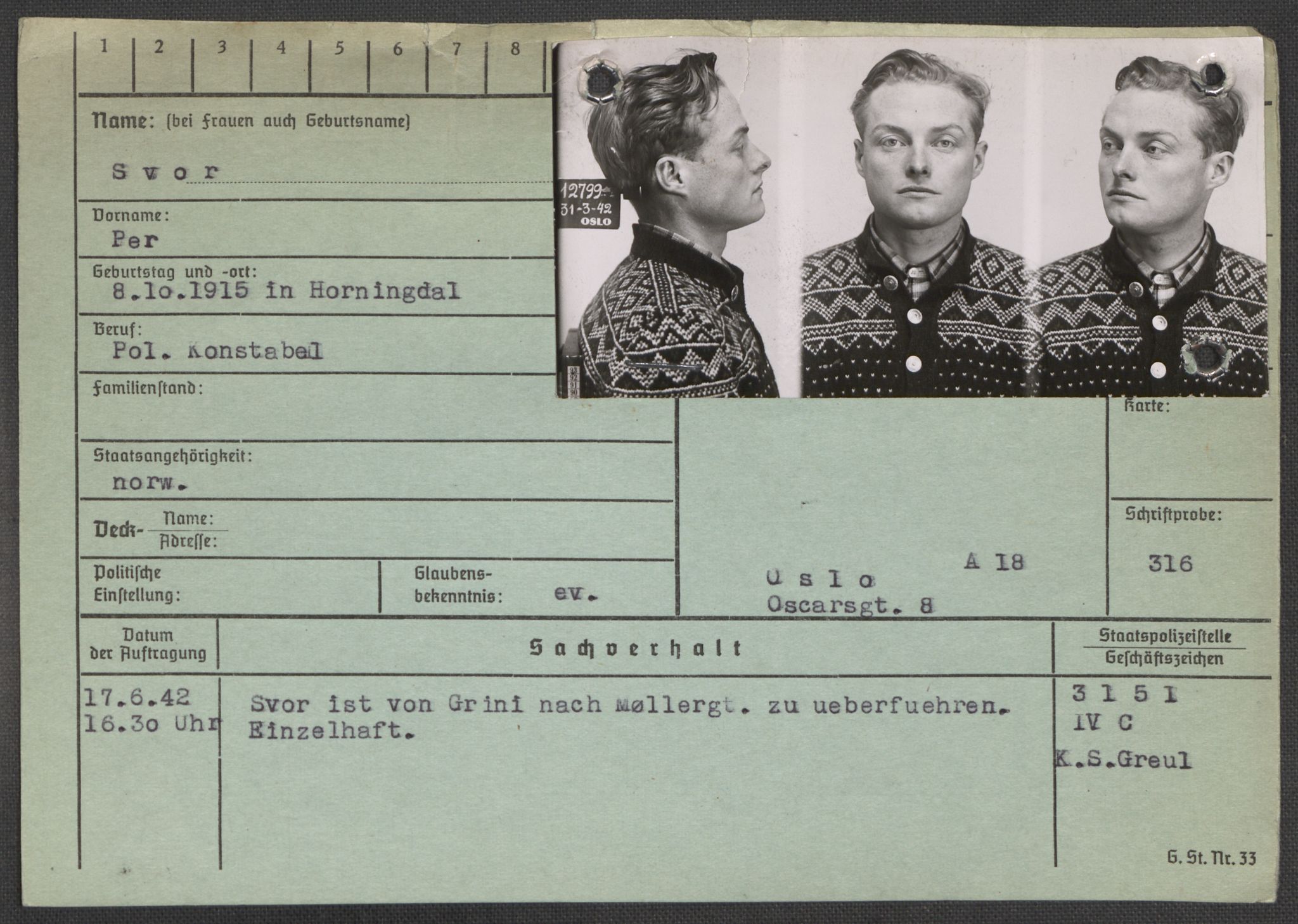 Befehlshaber der Sicherheitspolizei und des SD, AV/RA-RAFA-5969/E/Ea/Eaa/L0009: Register over norske fanger i Møllergata 19: Ru-Sy, 1940-1945, p. 1592