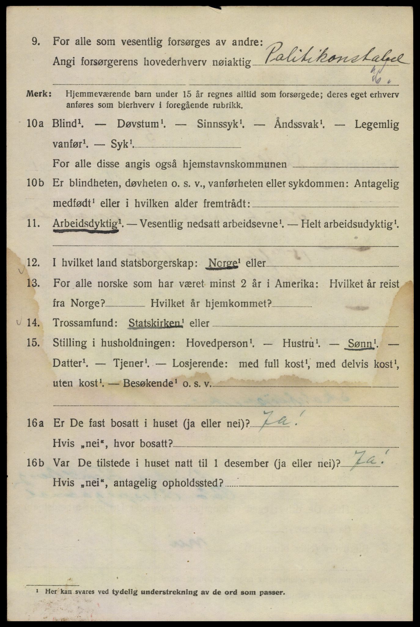 SAO, 1920 census for Kristiania, 1920, p. 534182