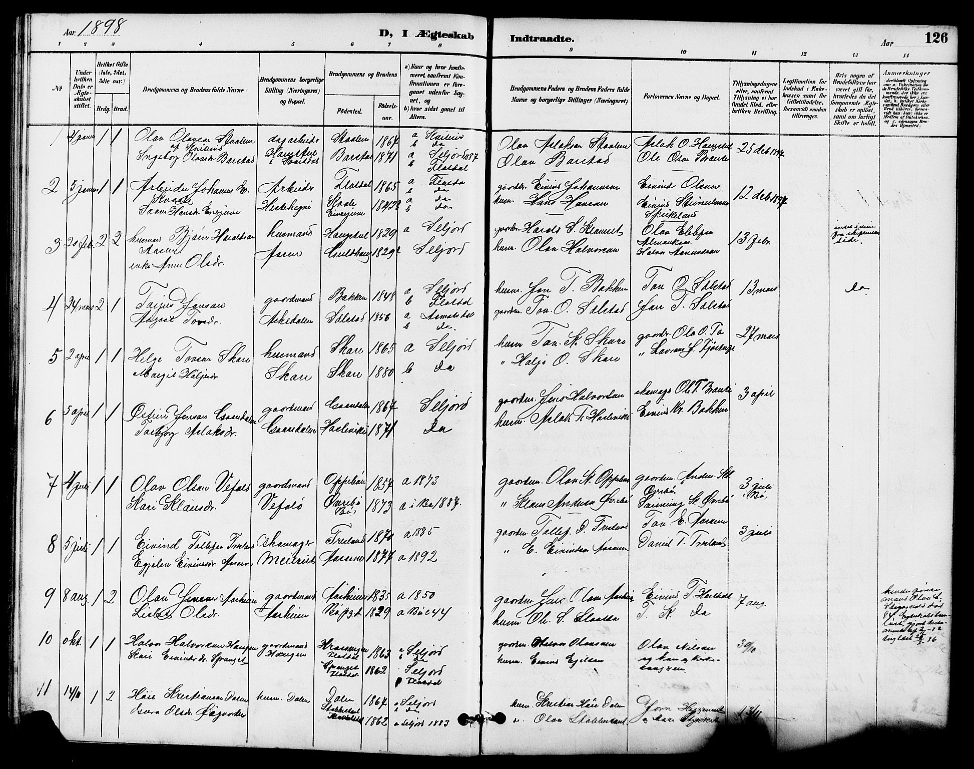 Seljord kirkebøker, SAKO/A-20/G/Ga/L0005: Parish register (copy) no. I 5, 1887-1914, p. 126
