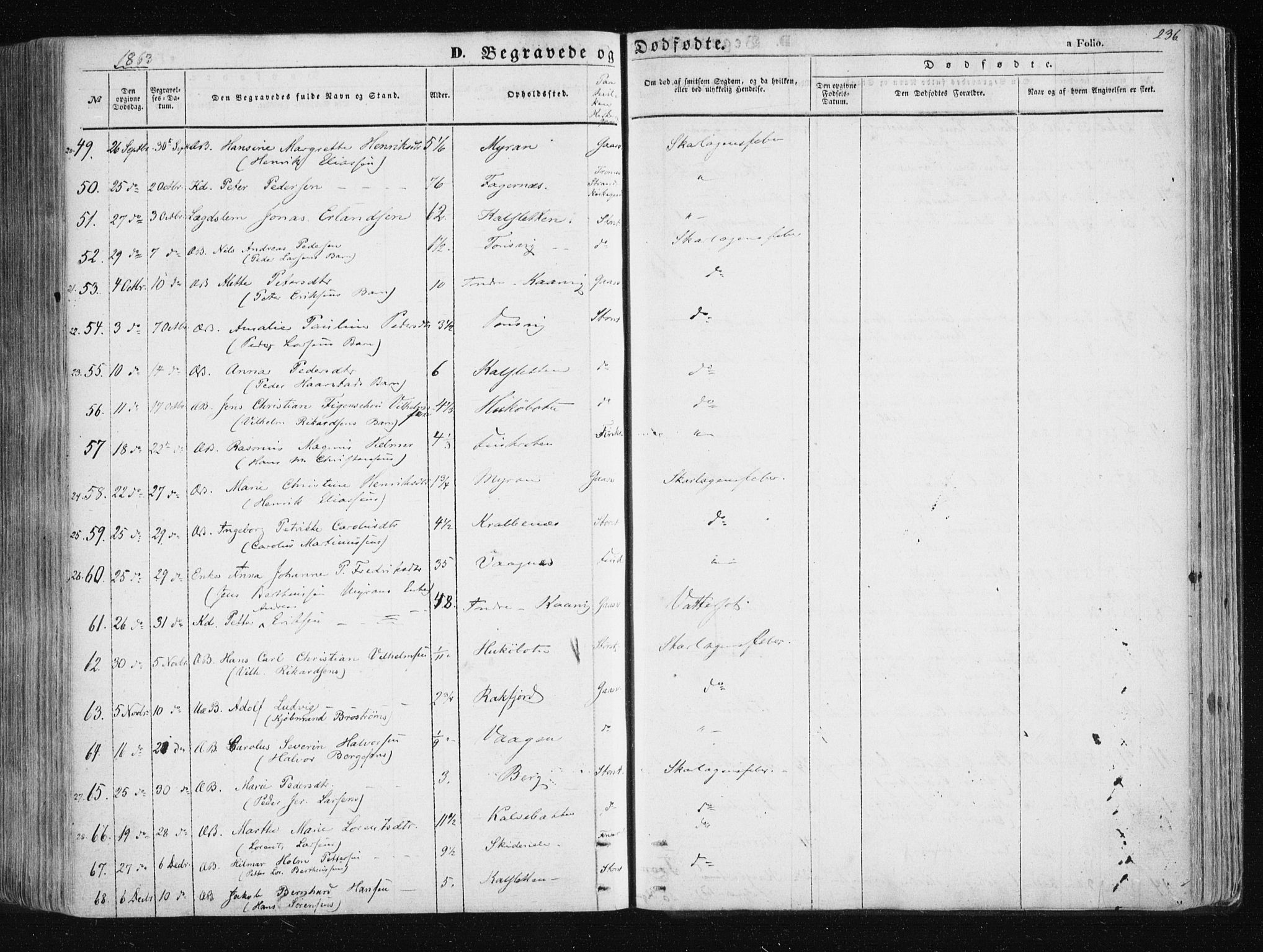 Tromsøysund sokneprestkontor, AV/SATØ-S-1304/G/Ga/L0001kirke: Parish register (official) no. 1, 1856-1867, p. 236