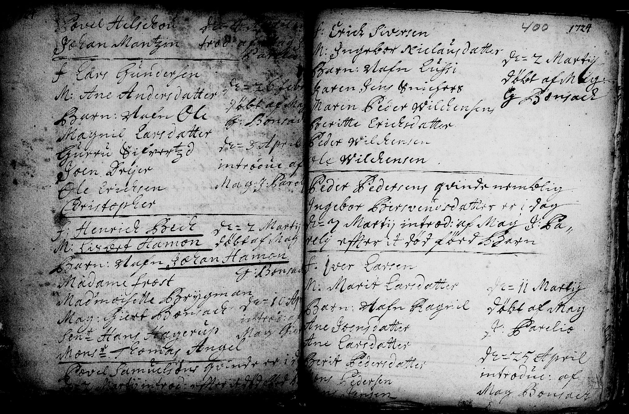 Ministerialprotokoller, klokkerbøker og fødselsregistre - Sør-Trøndelag, AV/SAT-A-1456/601/L0035: Parish register (official) no. 601A03, 1713-1728, p. 400