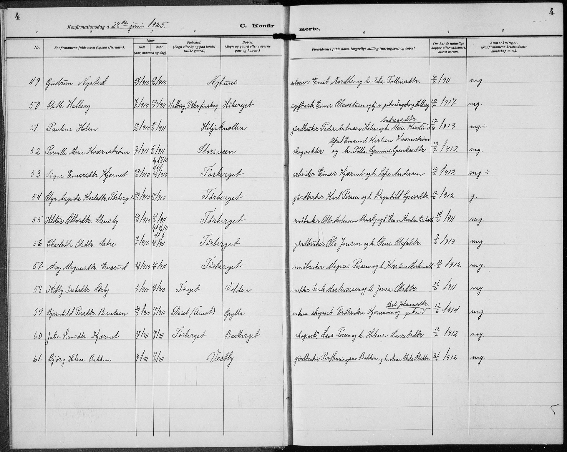 Trysil prestekontor, AV/SAH-PREST-046/H/Ha/Hab/L0010: Parish register (copy) no. 10, 1917-1937, p. 4