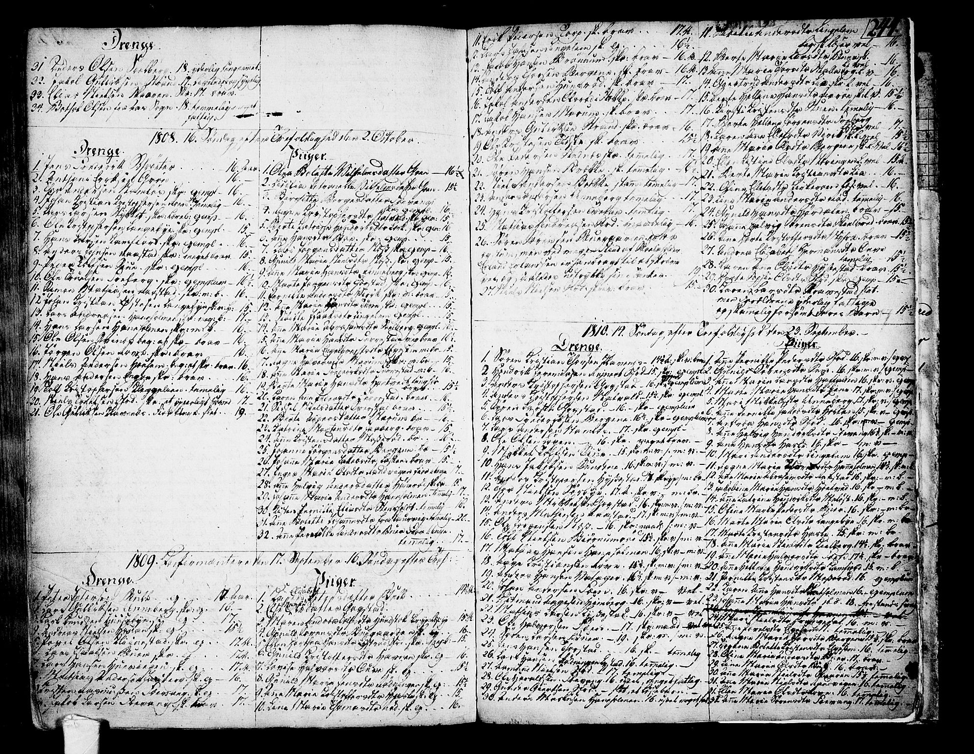 Sandar kirkebøker, SAKO/A-243/F/Fa/L0003: Parish register (official) no. 3, 1789-1814, p. 244