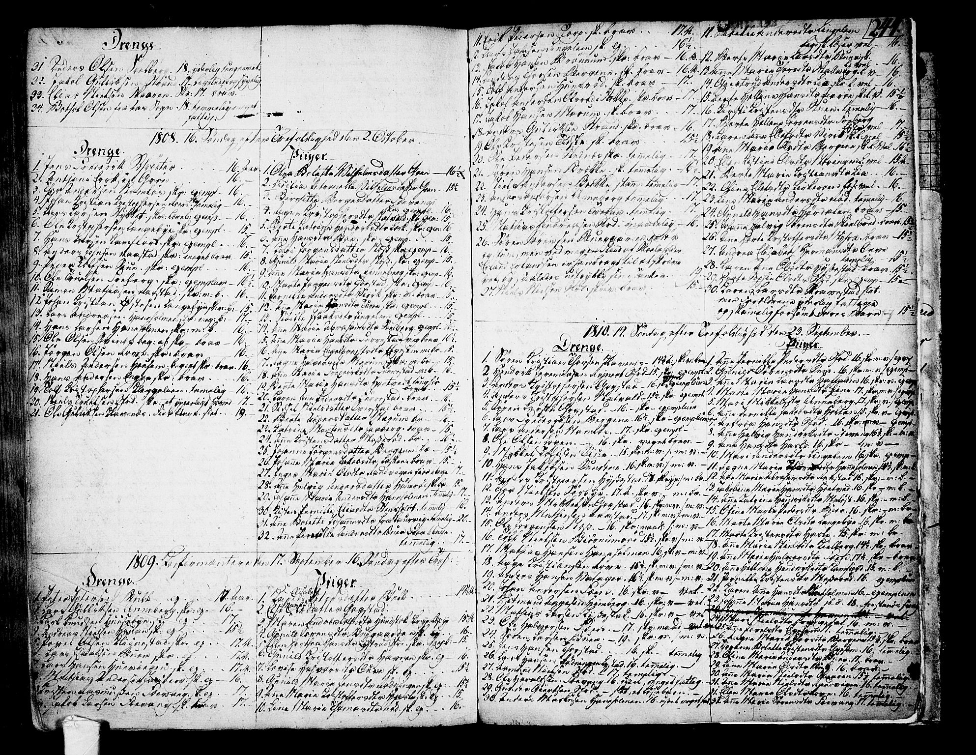 Sandar kirkebøker, AV/SAKO-A-243/F/Fa/L0003: Parish register (official) no. 3, 1789-1814, p. 244